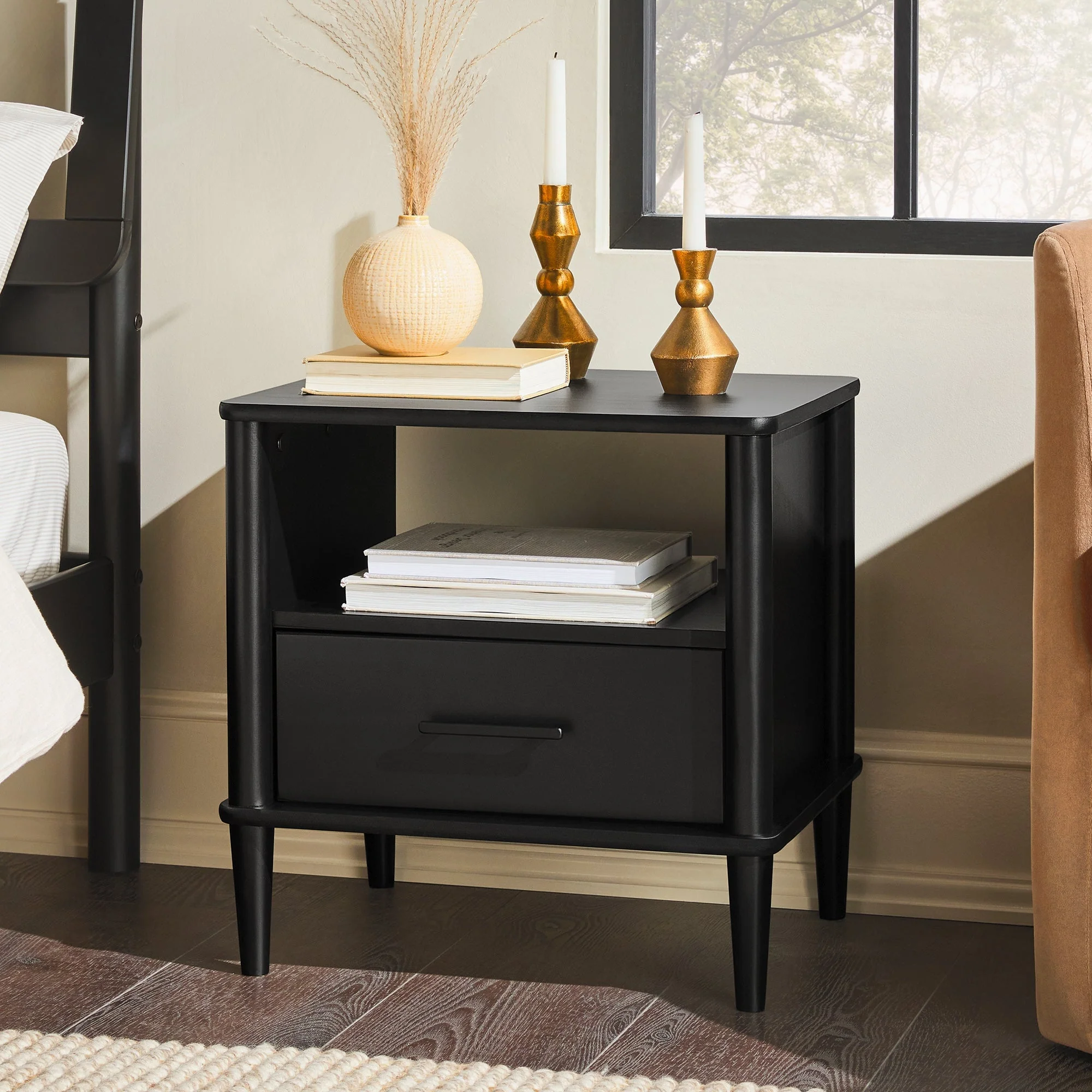 Walker Edison Spindle Transitional 1-Drawer Nightstand - Image 15