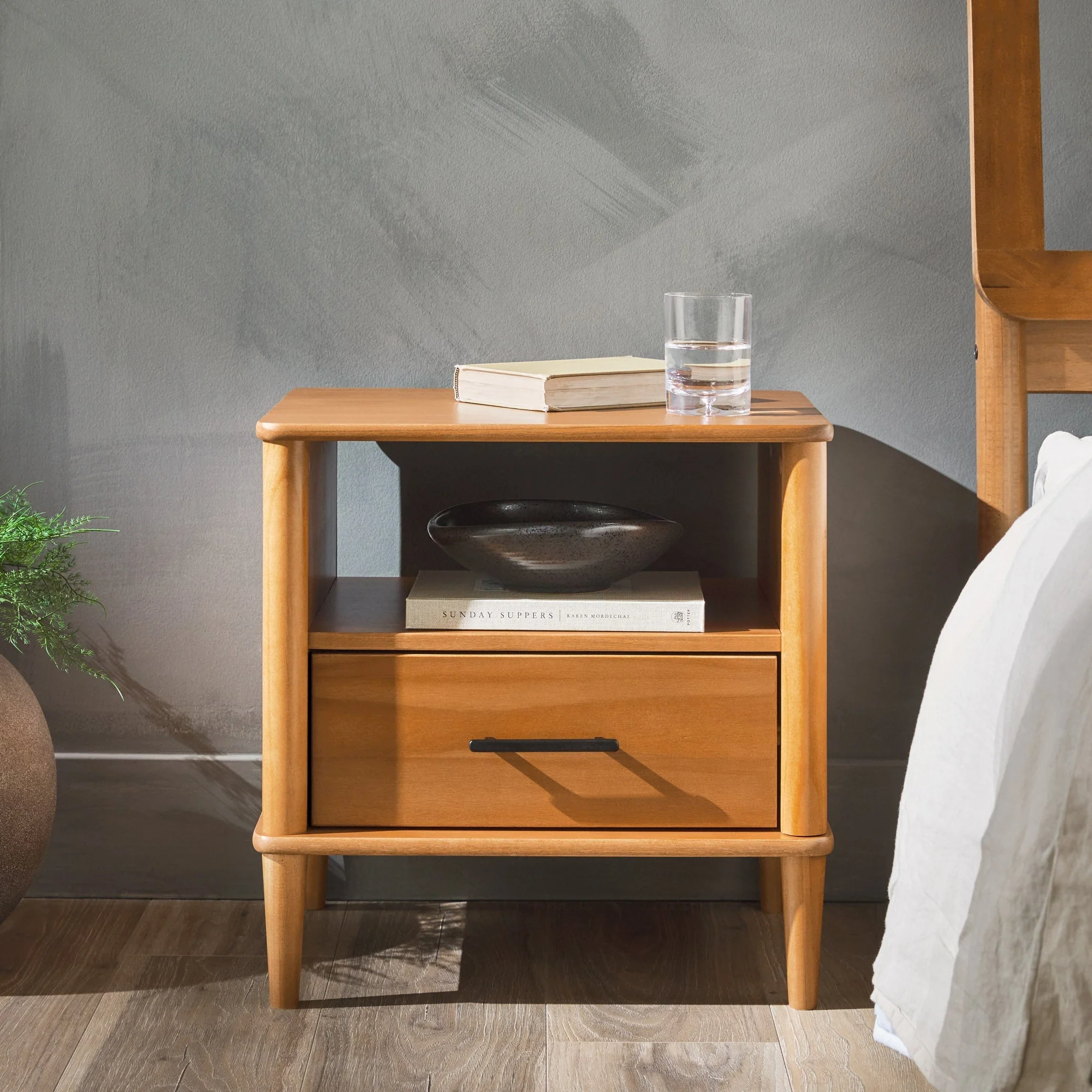 Walker Edison Spindle Transitional 1-Drawer Nightstand - Image 2