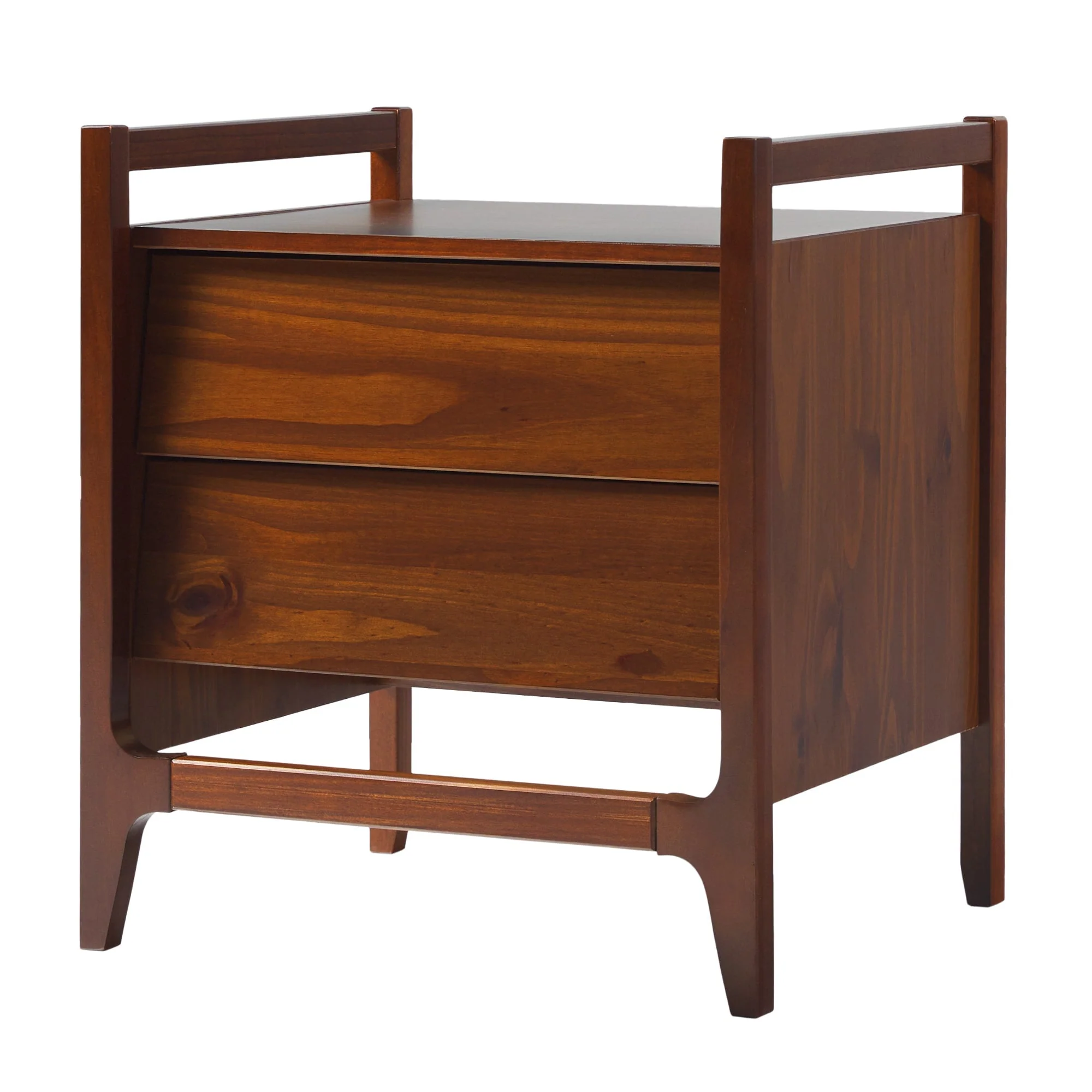 Oswald Mid-Century Modern 2-Drawer Wood Nightstand - Image 12