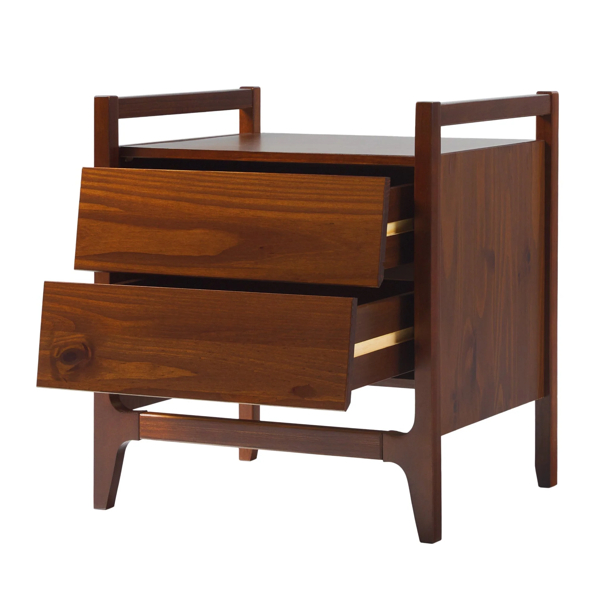 Oswald Mid-Century Modern 2-Drawer Wood Nightstand - Image 14