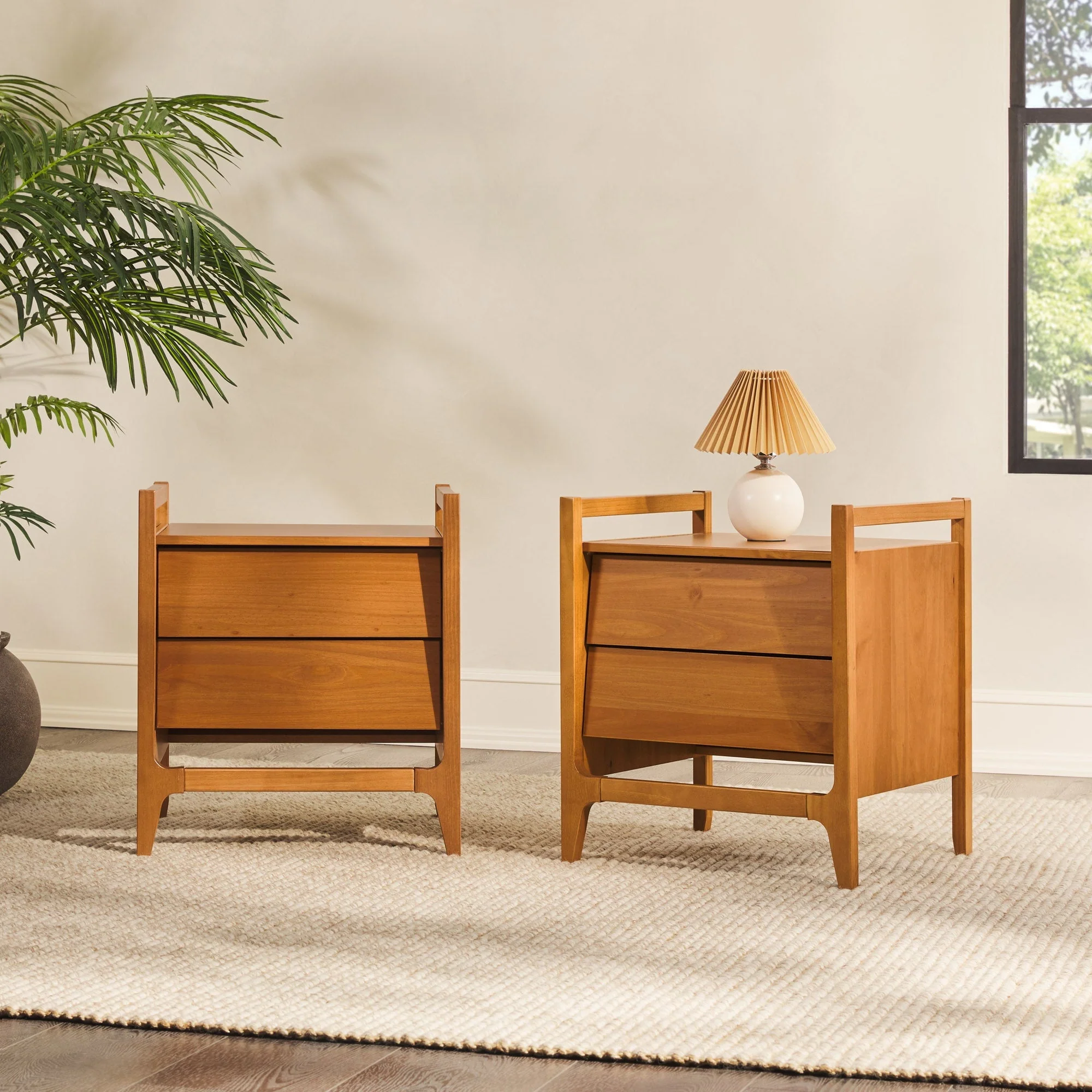 Oswald Mid-Century Modern 2-Drawer Wood Nightstand - Image 20