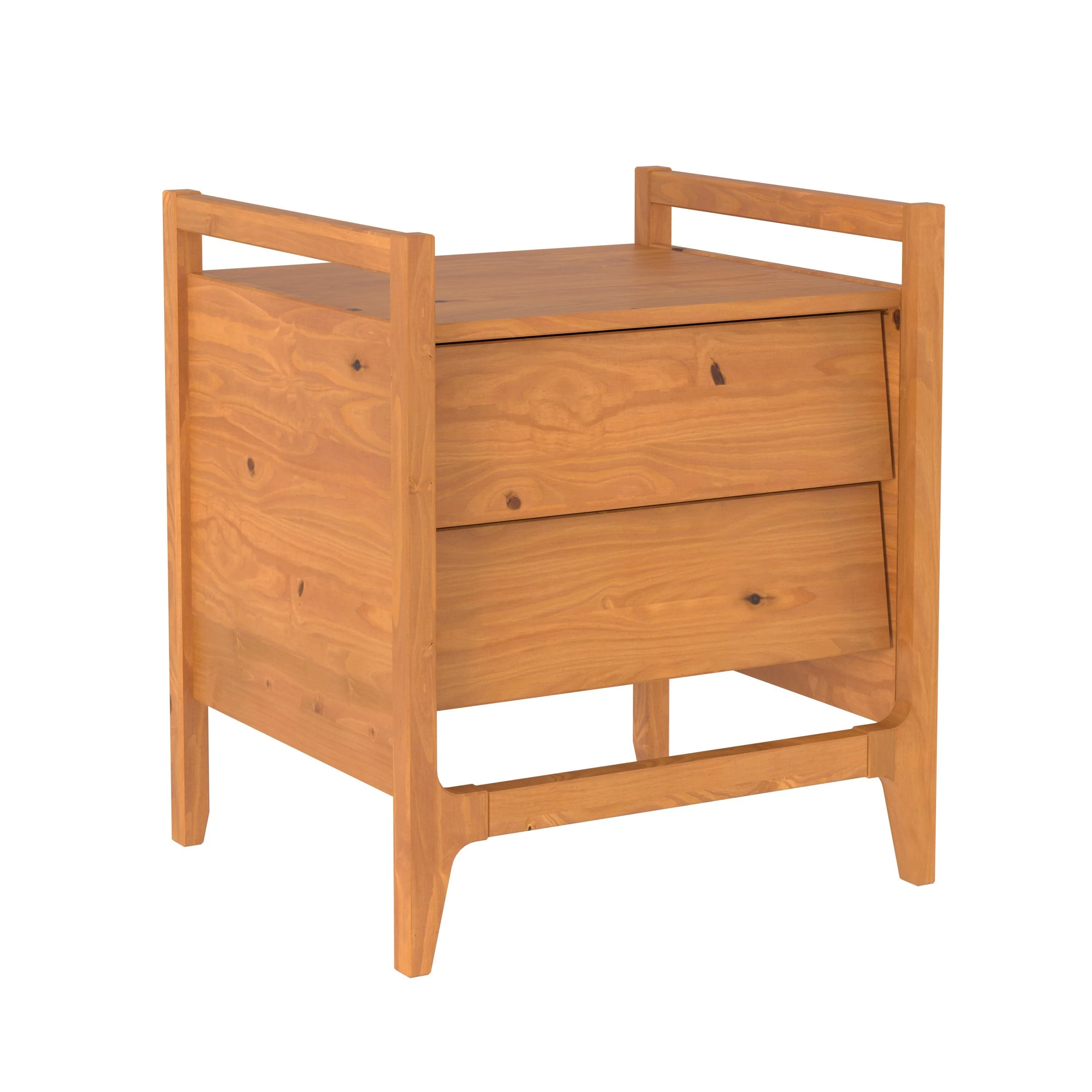 Oswald Mid-Century Modern 2-Drawer Wood Nightstand - Image 7