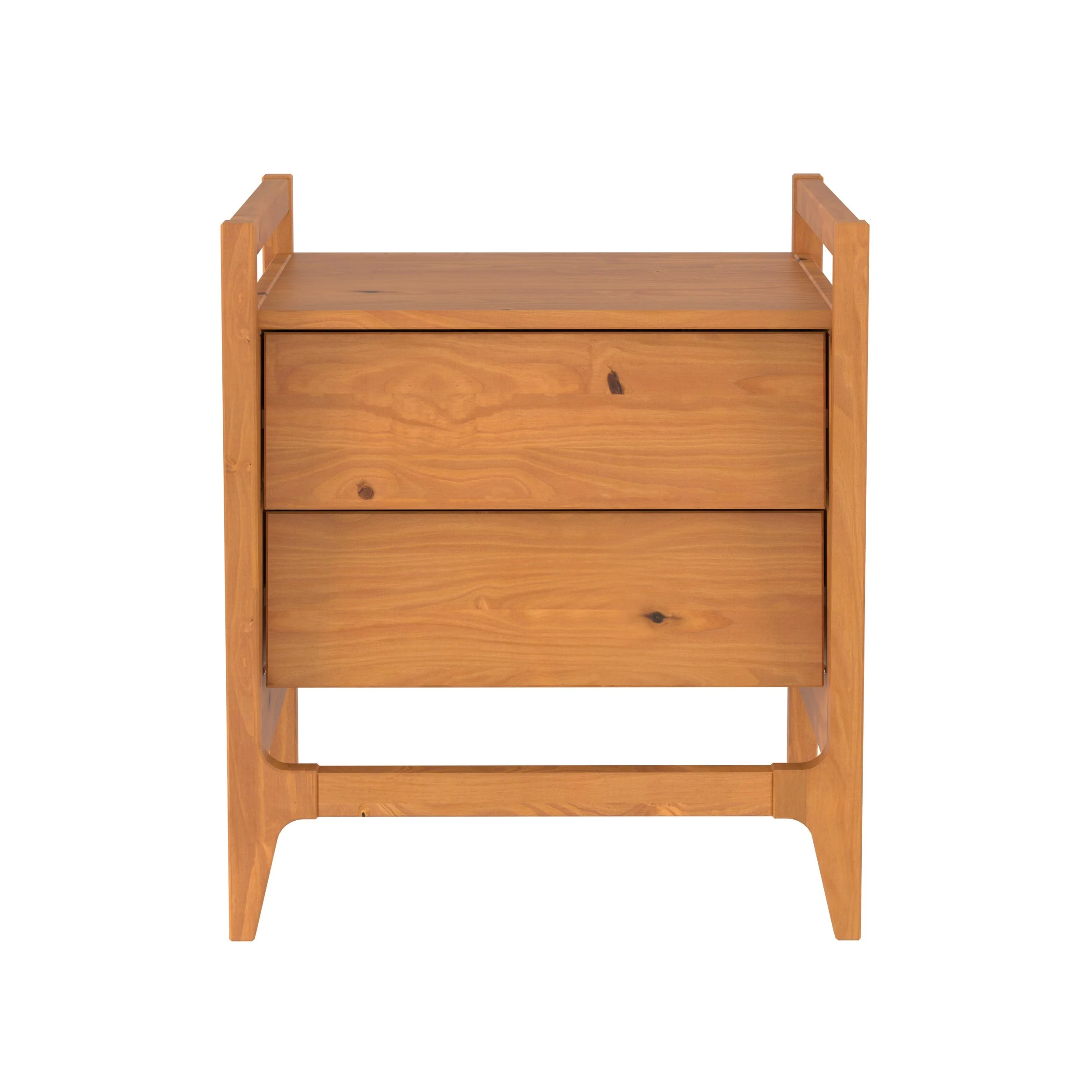 Oswald Mid-Century Modern 2-Drawer Wood Nightstand - Image 8