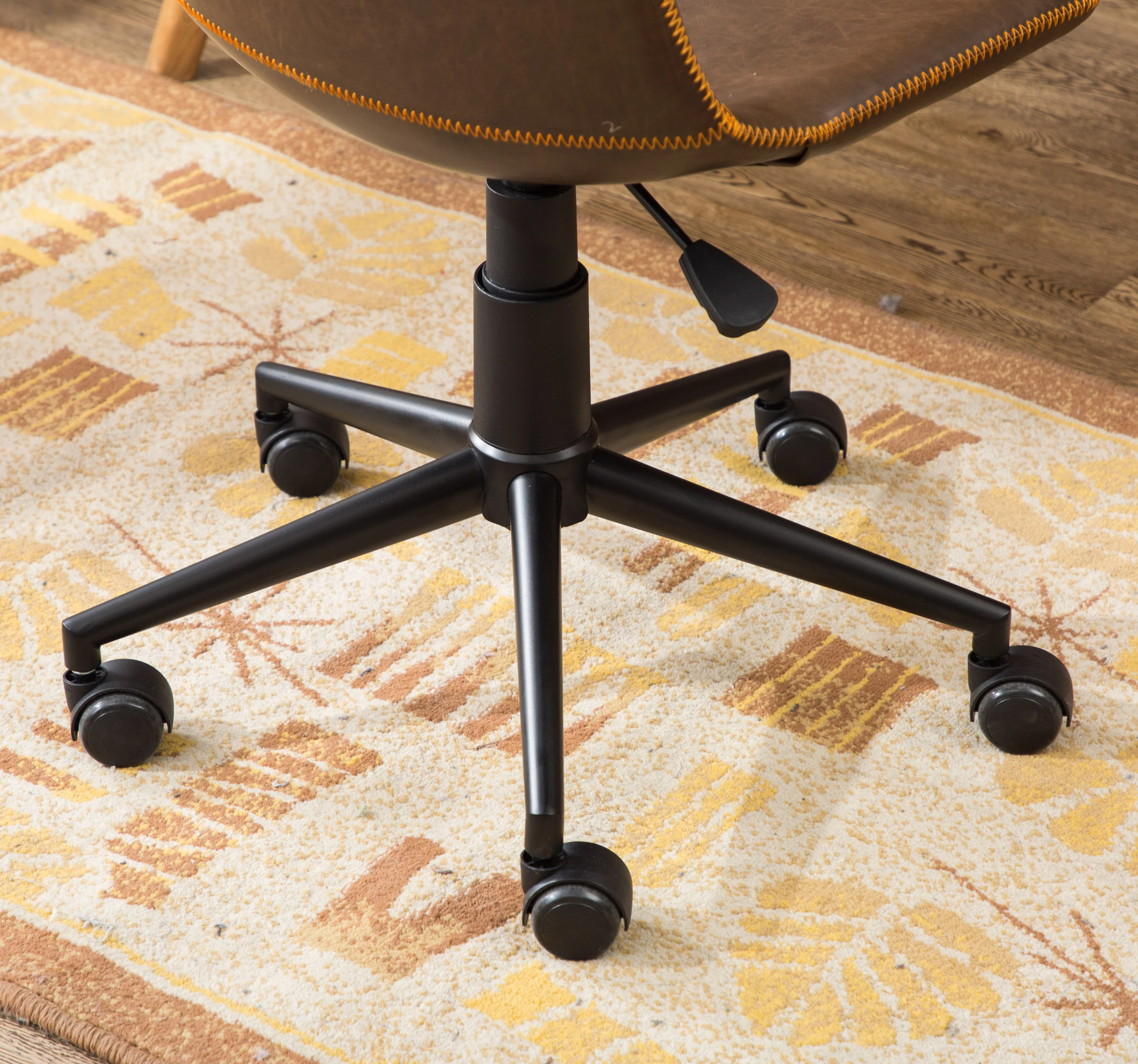 Walker Edison | Cesena Faux Leather 360 Swivel Air Lift Office Chair, Antique Brown - Image 8