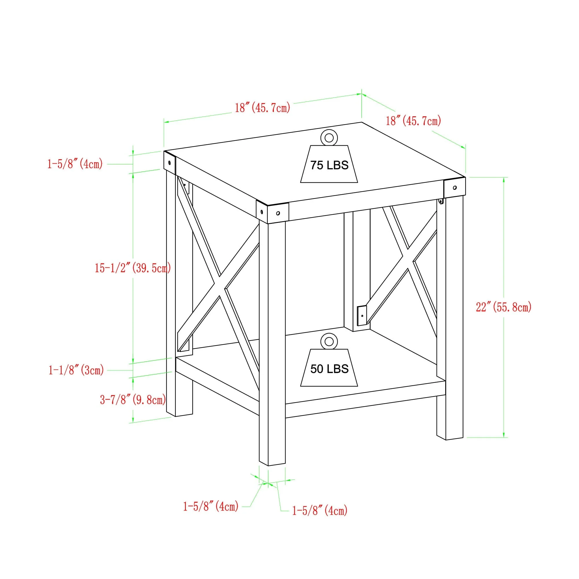 3-Piece Barndoor Accent Table Set - Image 11