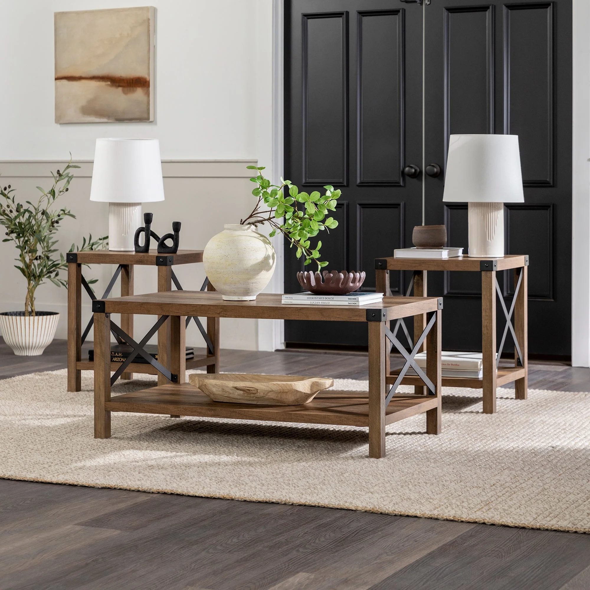 3-Piece Barndoor Accent Table Set - Image 4