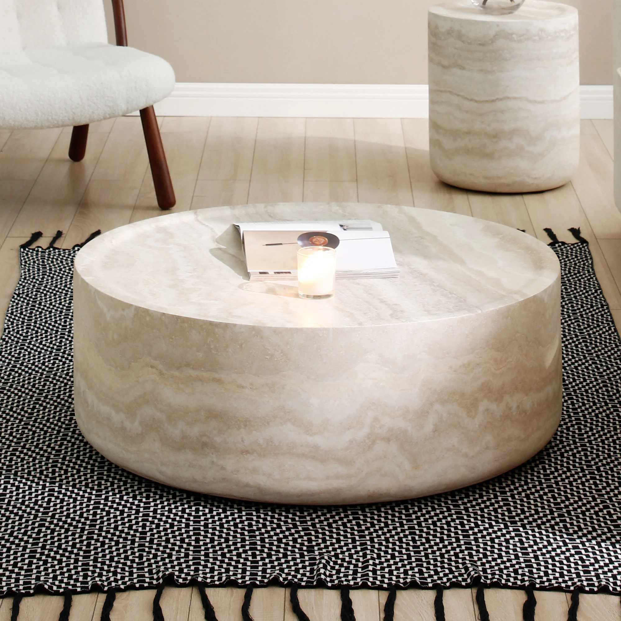Walker Edison | Faux Marble Pattern Modern Coffee Table - Image 15