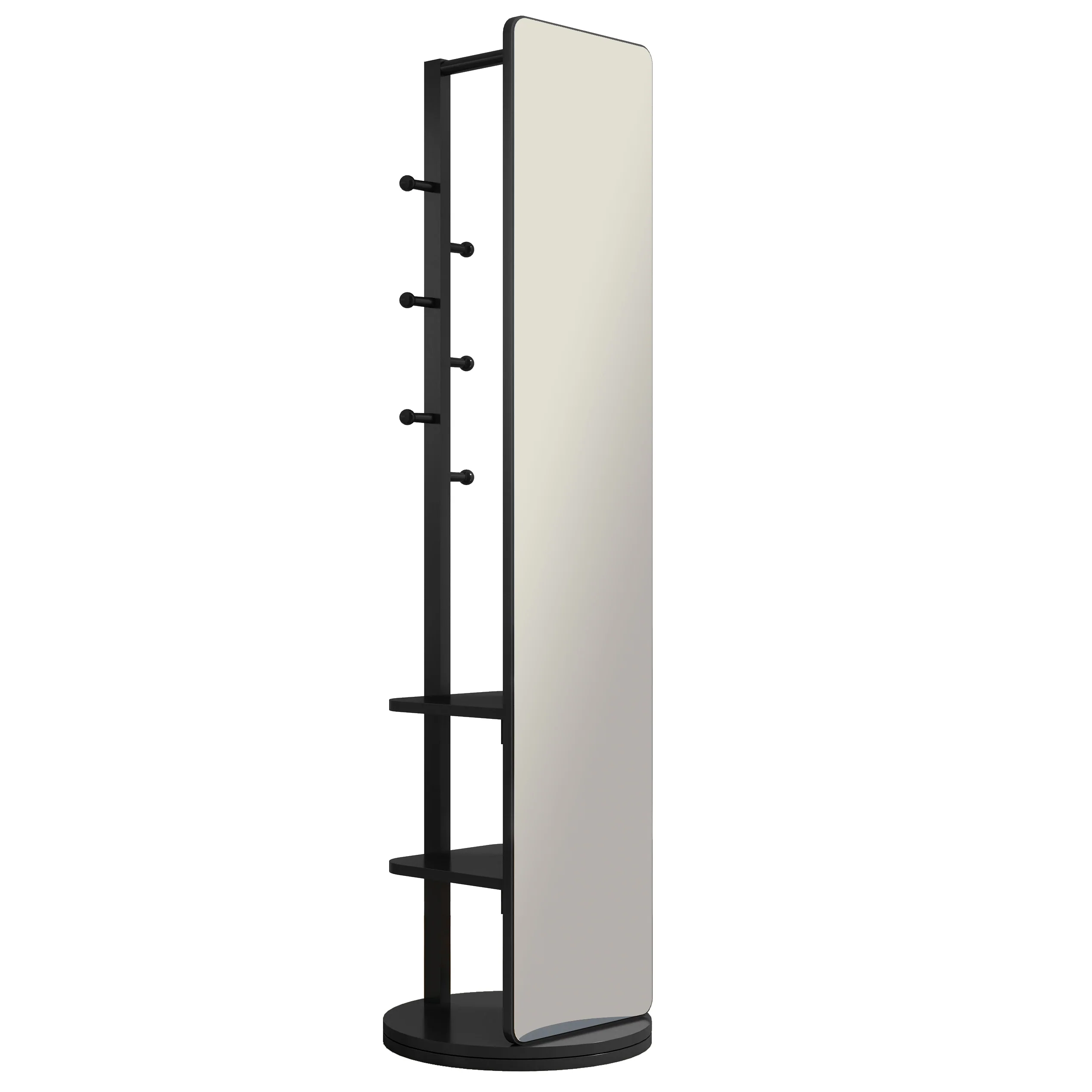 360° Rotating 69'x16' Multifunctional Full Length Mirror with Storage - Image 33