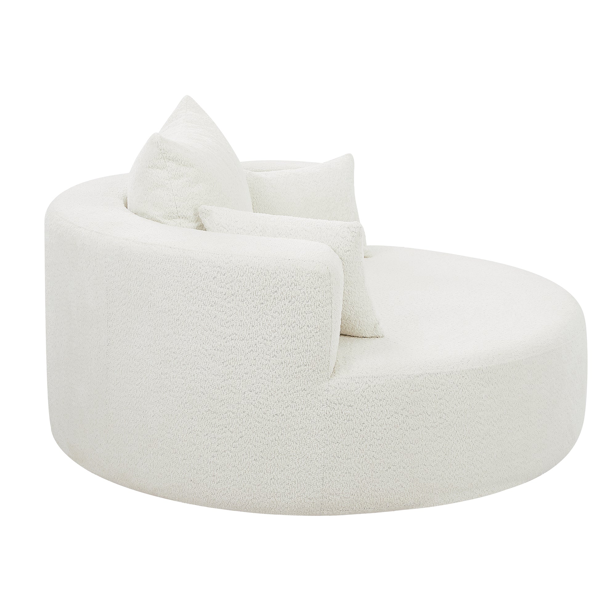 Walker Edison | 360° Swivel Accent Round Sofa Chair with Pillows - Image 14