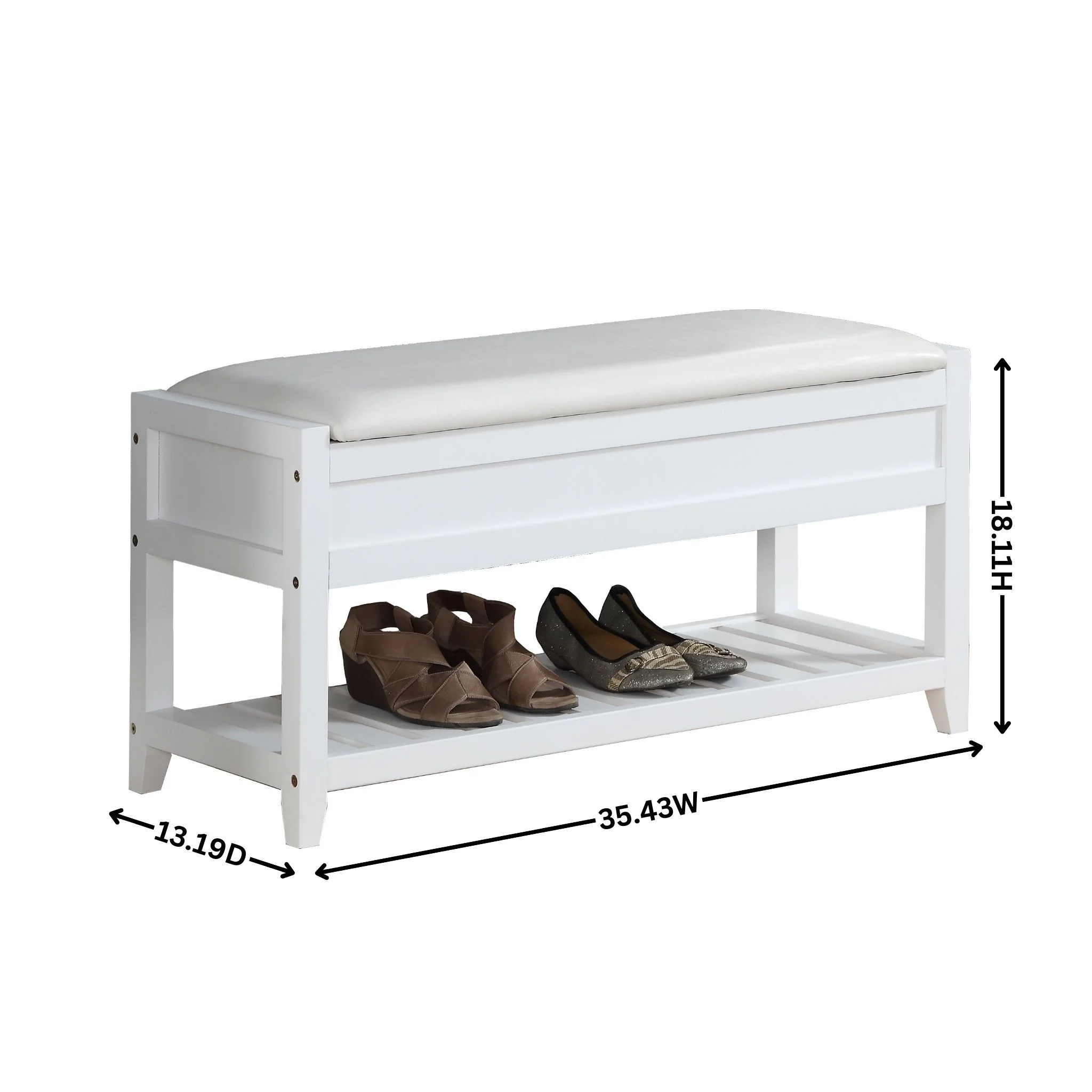 Walker Edison | Entryway Seating Bench with Shoe Storage - Image 7