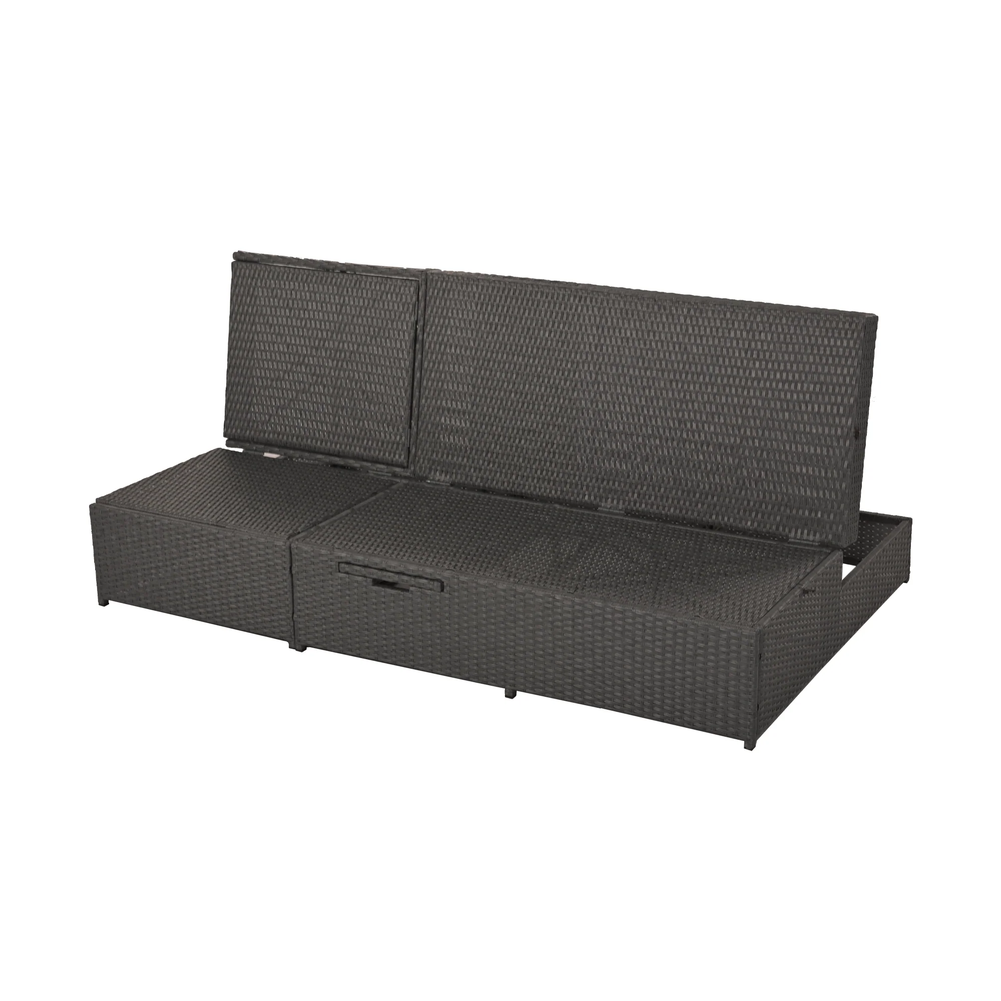 Walker Edison | Wicker Outdoor Double Sunbed Set - Image 22