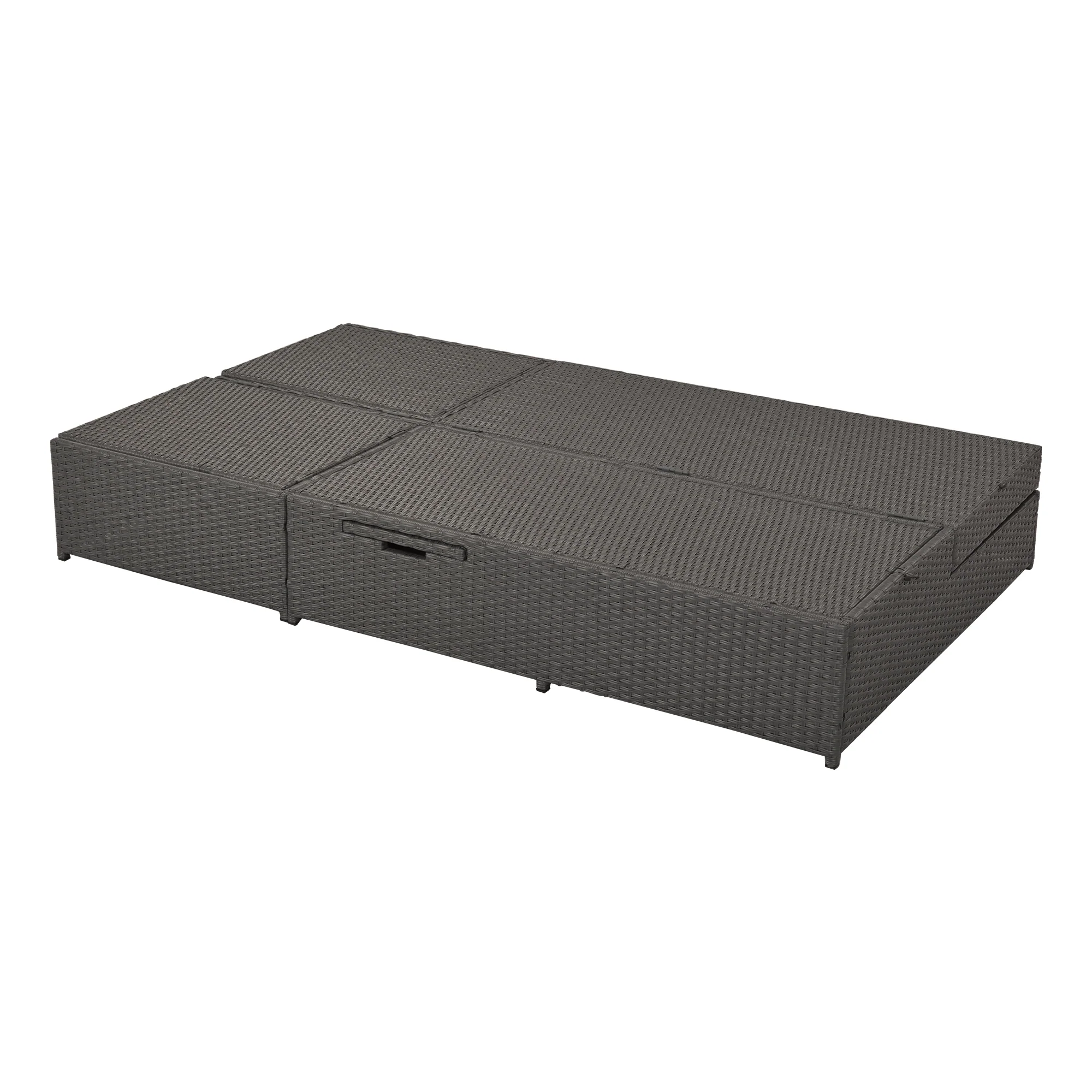 Walker Edison | Wicker Outdoor Double Sunbed Set - Image 25