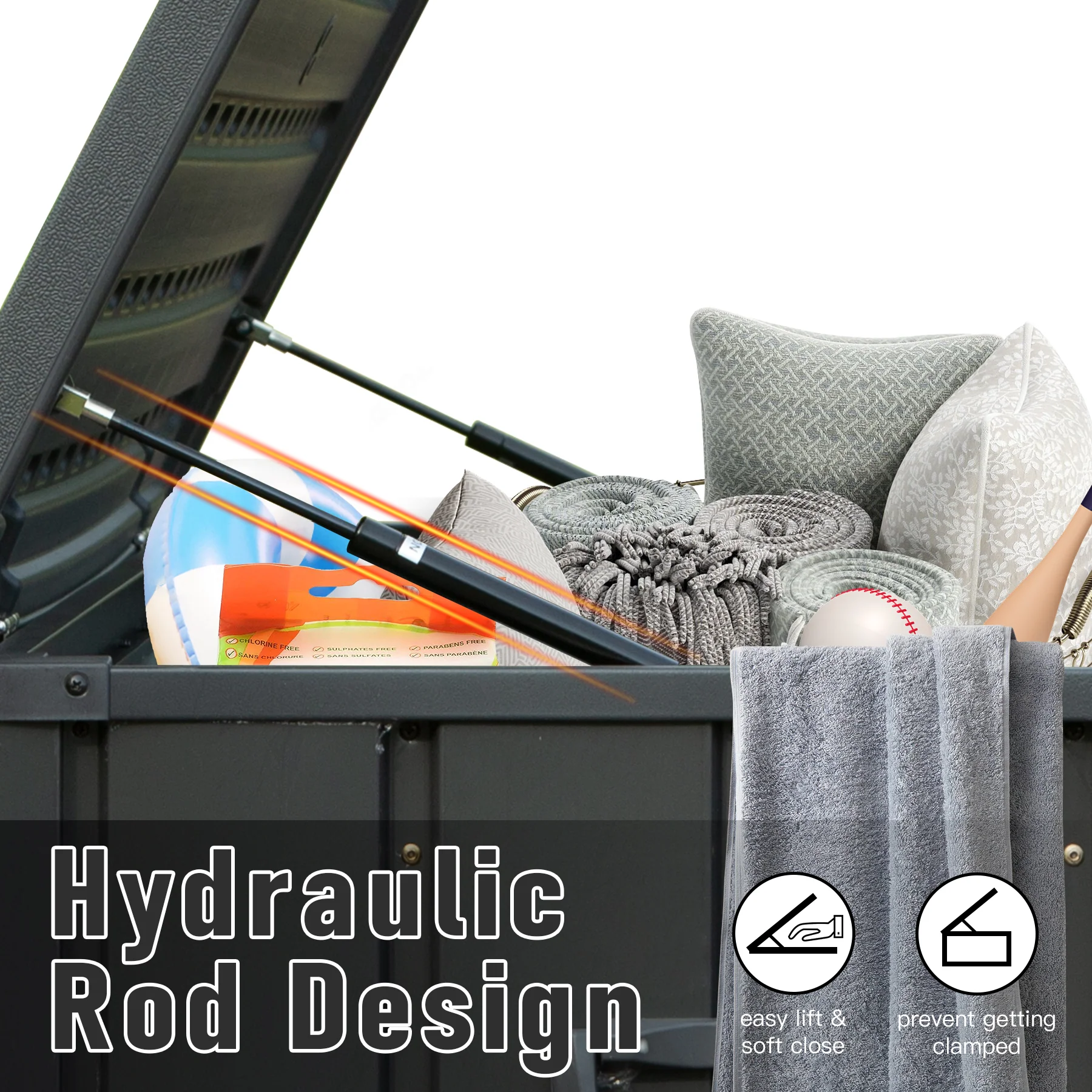 Walker Edison | Outdoor Waterproof Storage Deck Bin - Image 2