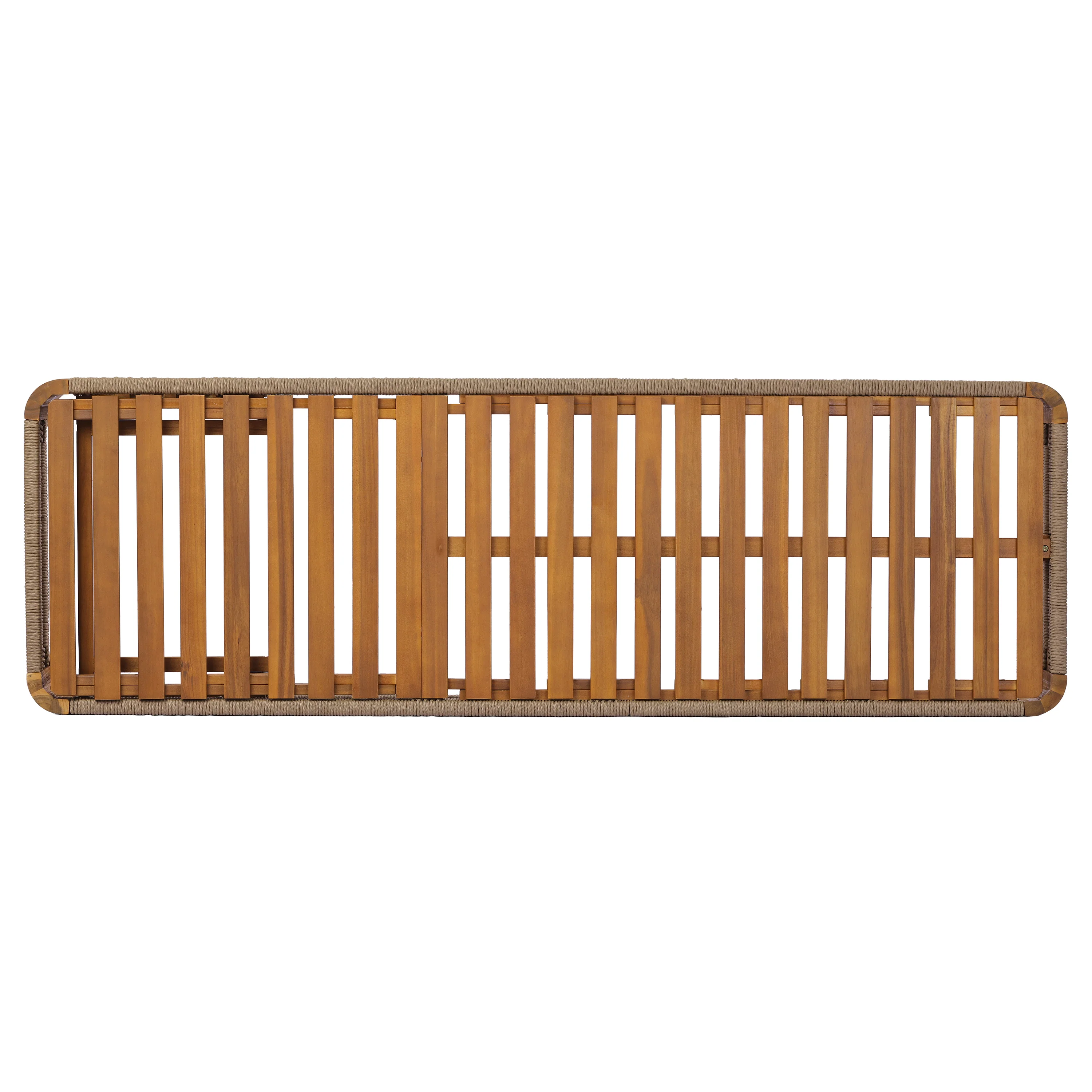 Handwoven Rope Accents Acacia Wood Outdoor Chaise Lounge - Image 15