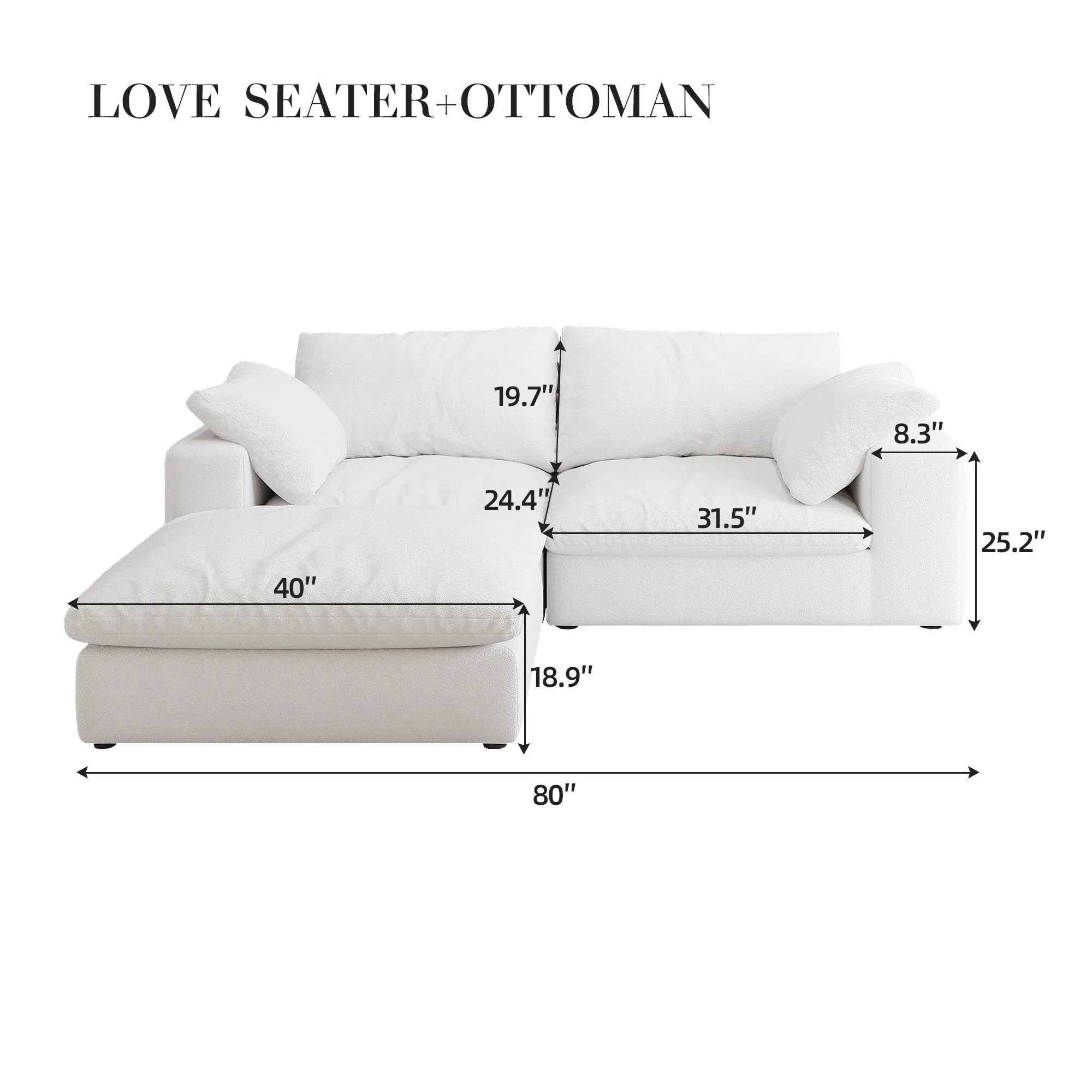 Walker Edison | Cloud Down Filled Comfort Modular Sectional Sofa Couch with Storage Ottoman - Image 6