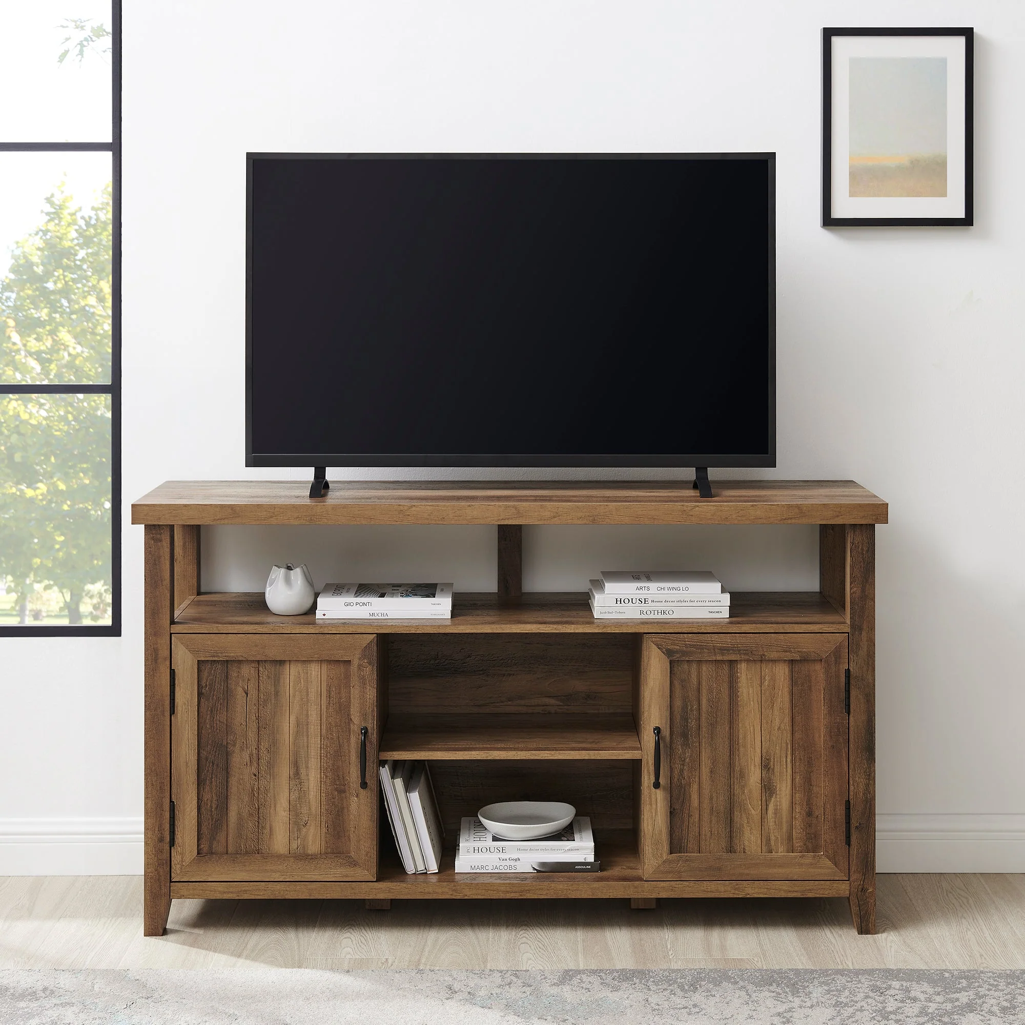 Grooved Door 58" Highboy TV Stand - Image 4