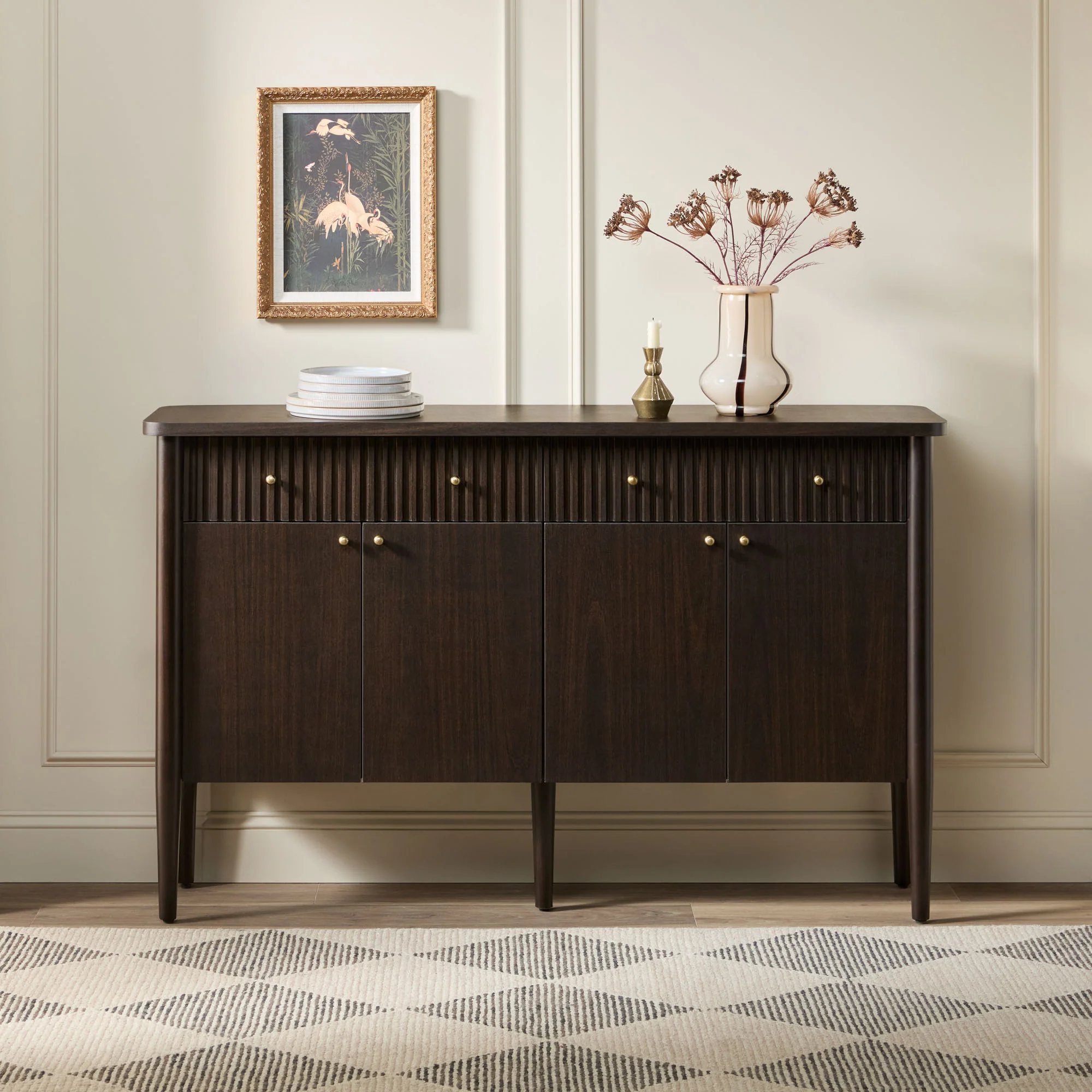 Samantha Modern Fluted 58" Wood Sideboard - Image 16