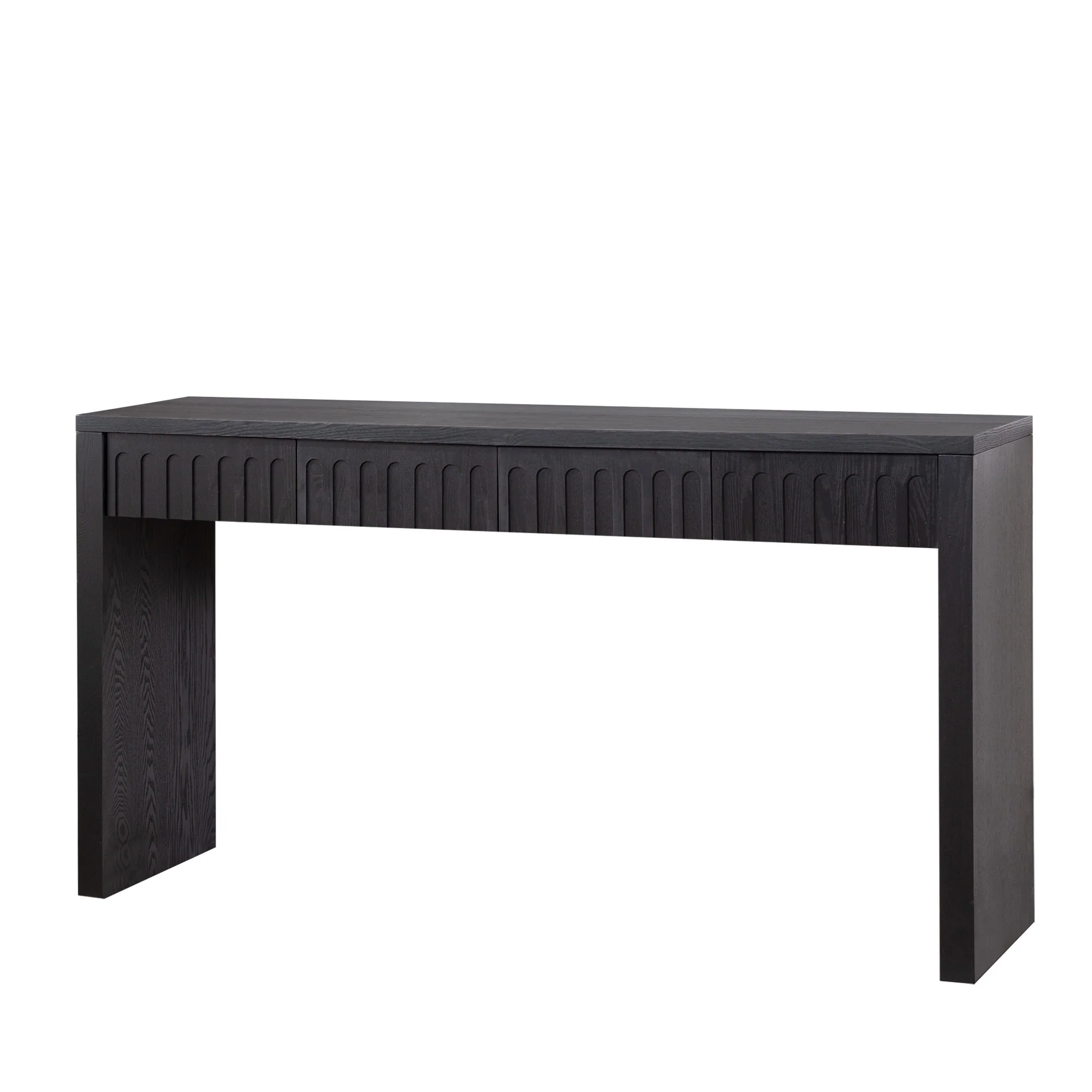 Walker Edison | 59in Modern Black Console Entry Table with Storage - Image 11