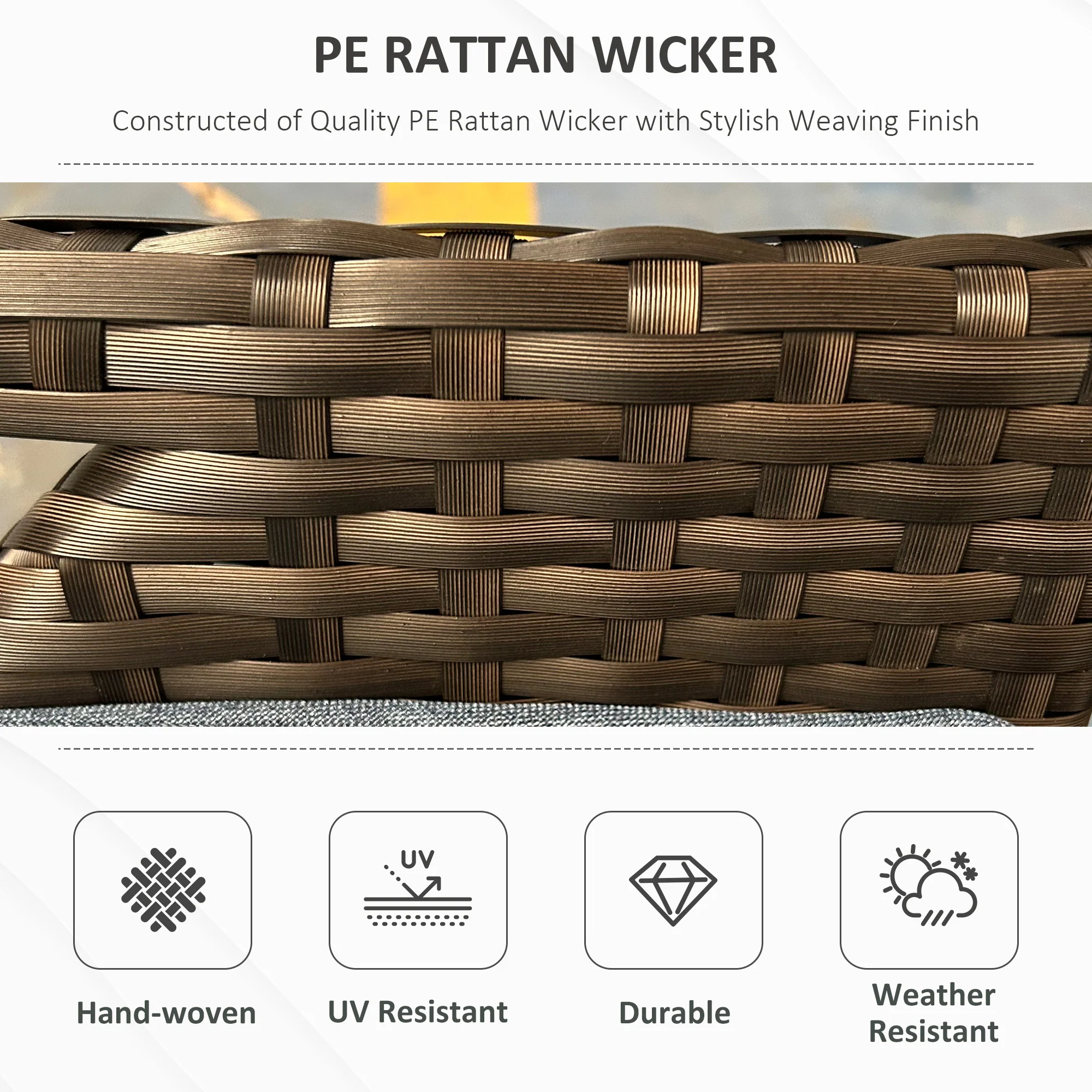 Walker Edison | Outdoor Patio Wicker Storage Bench - Image 4