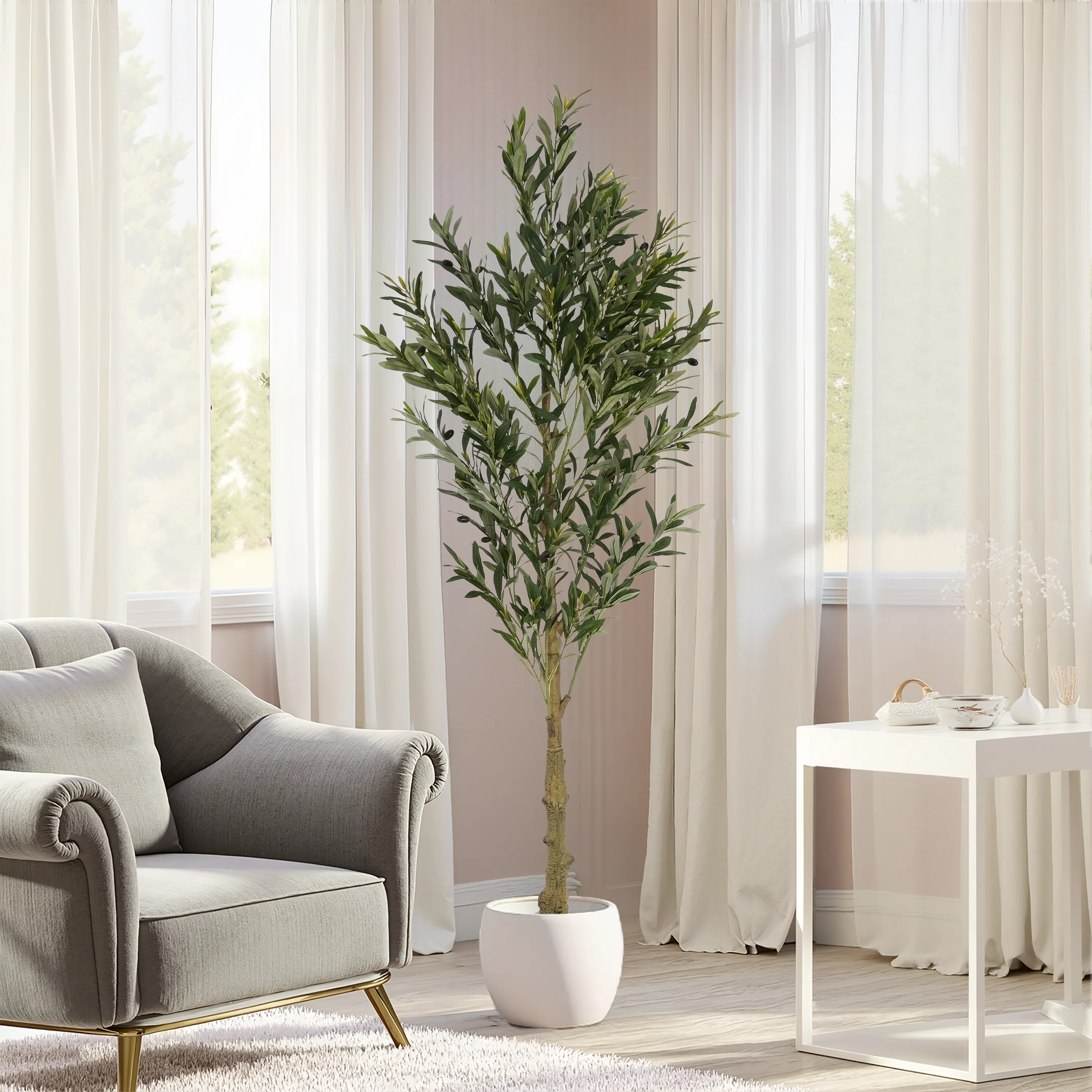 Walker Edison | 6' Artificial Olive Tree with Pot - Image 2