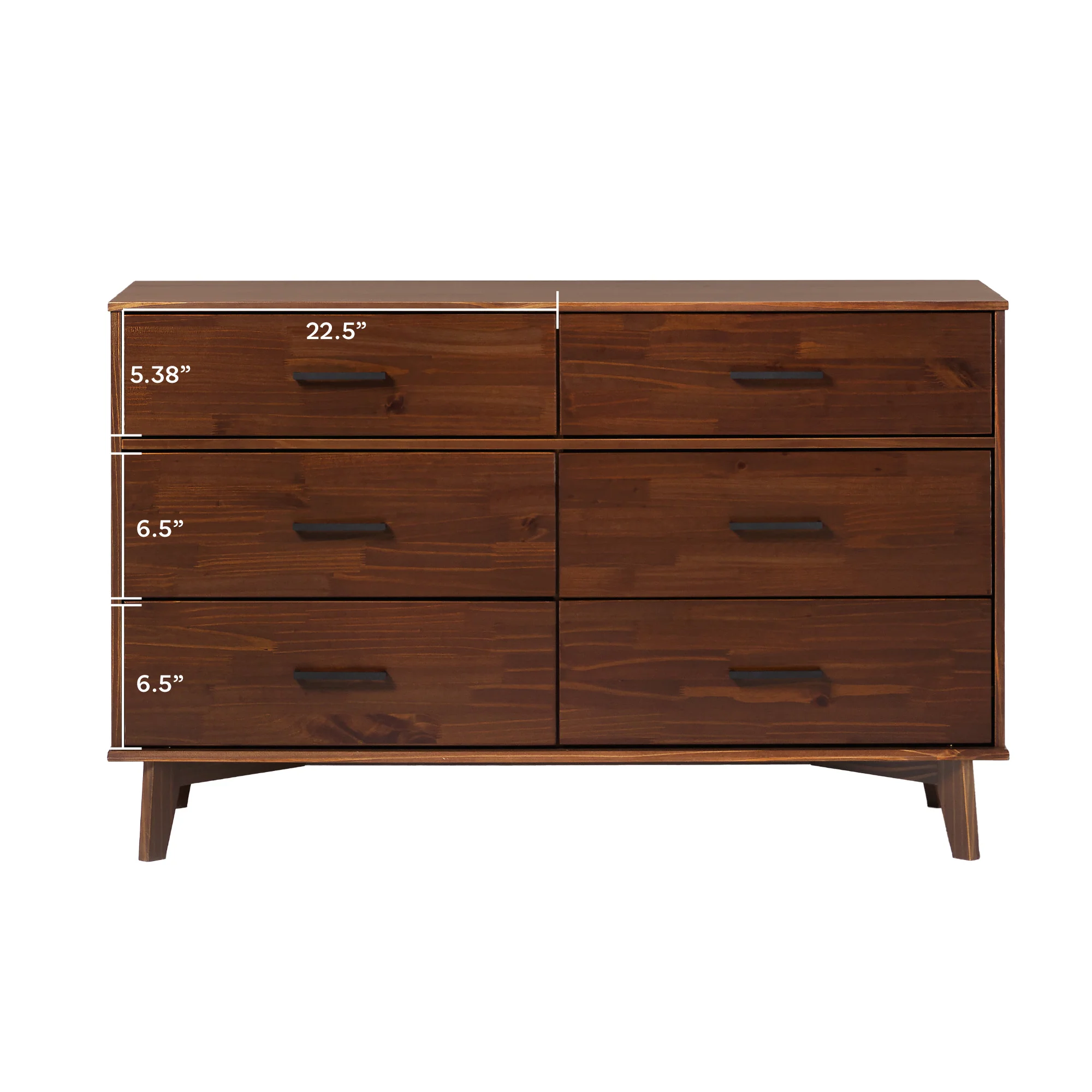 Sloane 6-Drawer Modern Solid Wood Dresser with Metal Handles - Image 10