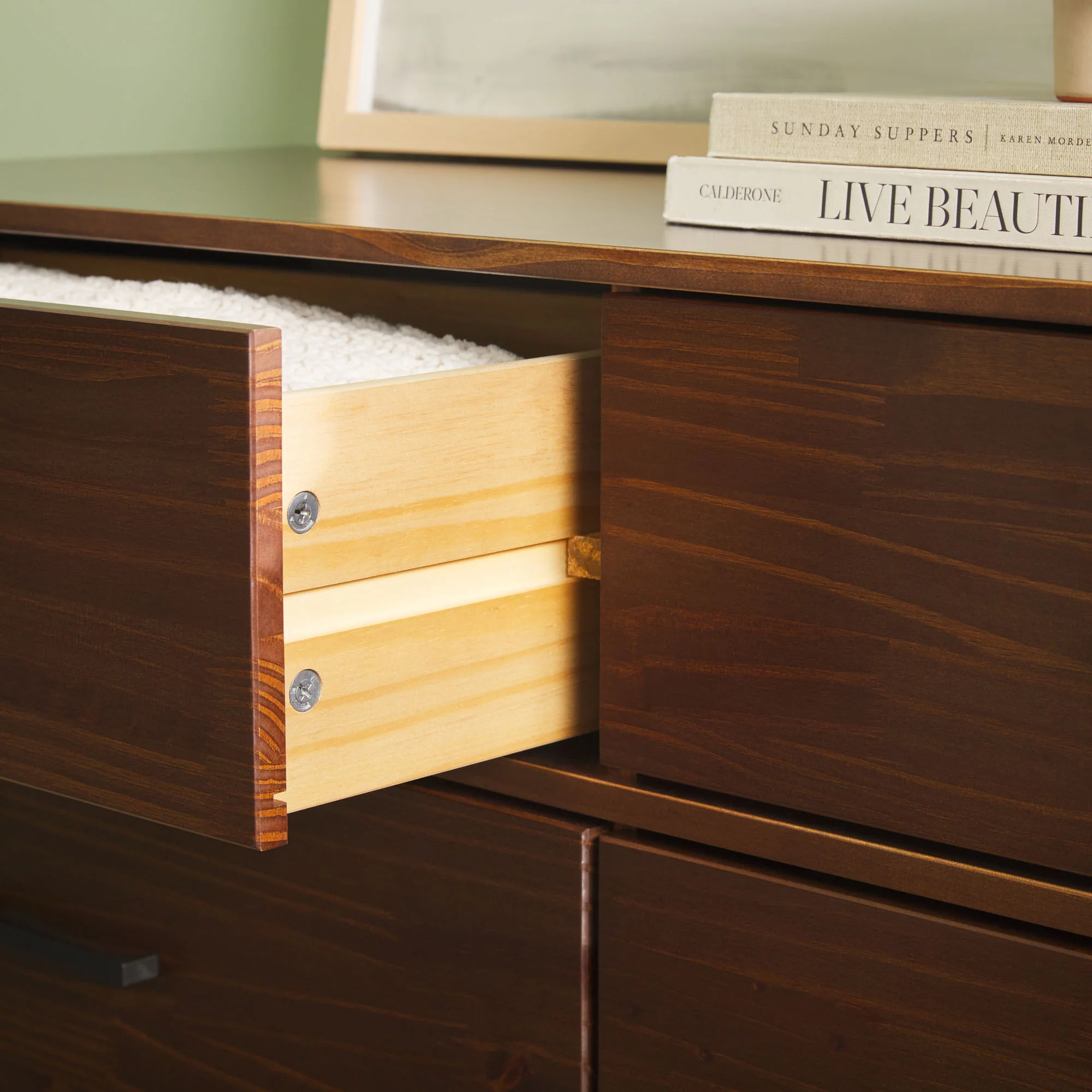 Sloane 6-Drawer Modern Solid Wood Dresser with Metal Handles - Image 9