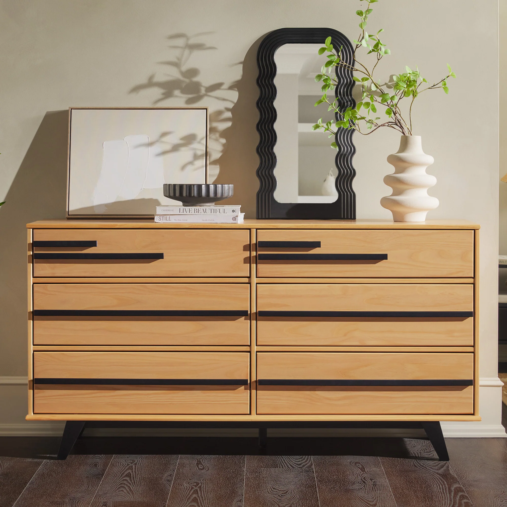 Rebecca 6-Drawer Solid Wood Modern Dresser - Image 2