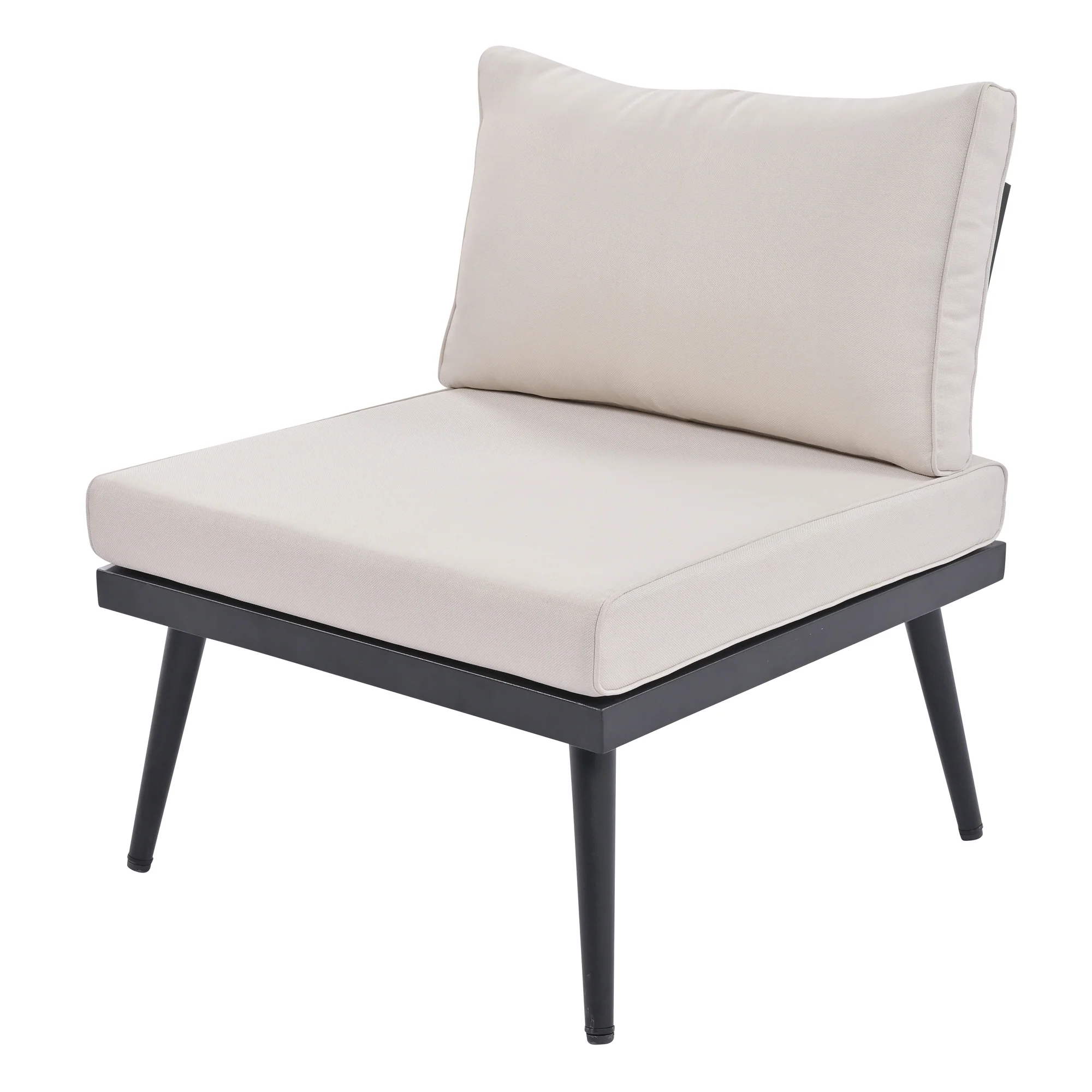 Walker Edison | 6-Piece Outdoor Sectional Sofa Set with Nesting Coffee Tables Beige - Image 17