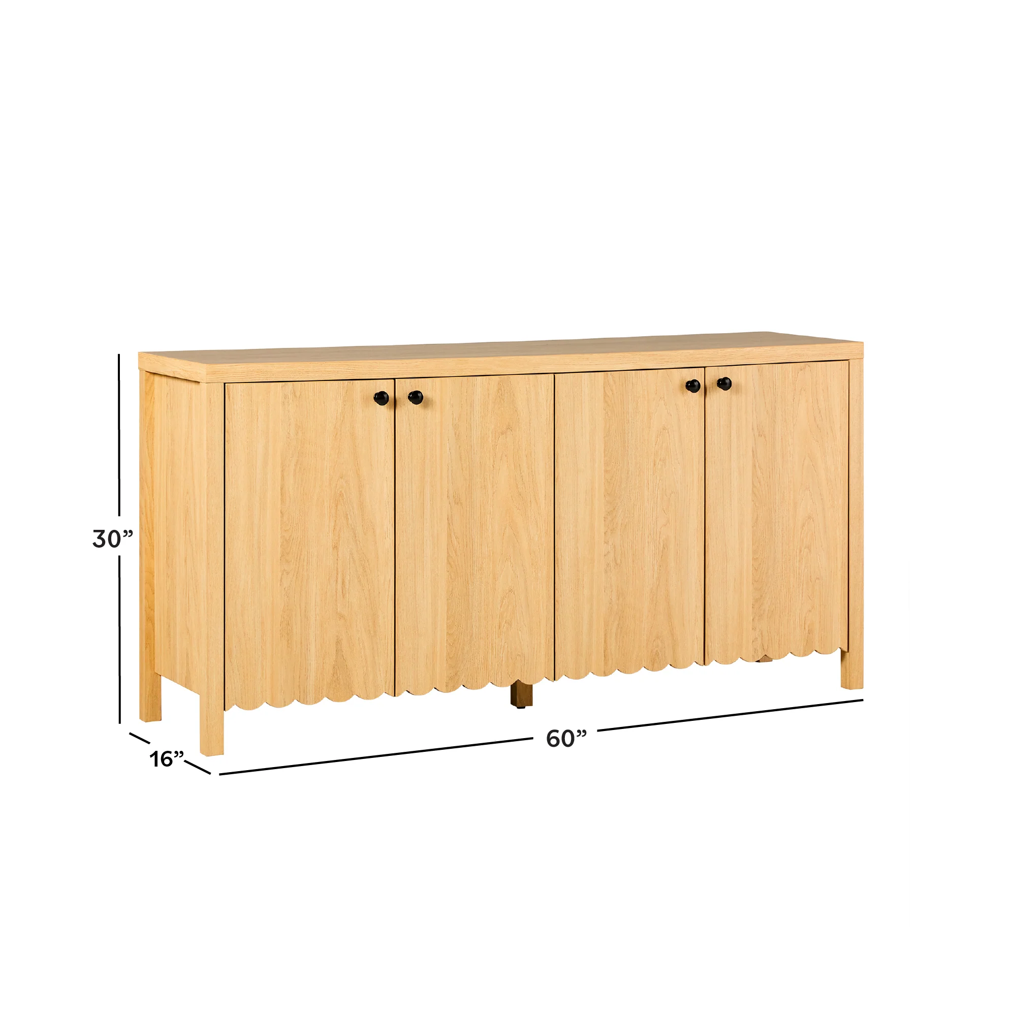 Paisley 60" Modern Scalloped Easy Assembly Sideboard /TV Stand - Image 19