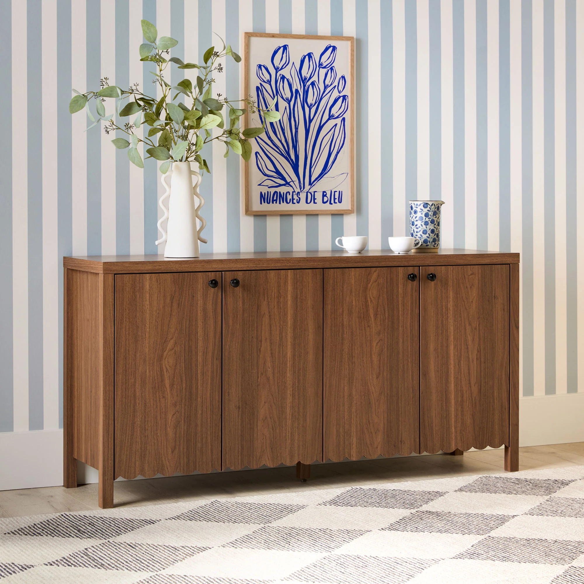 Paisley 60" Modern Scalloped Easy Assembly Sideboard /TV Stand - Image 3