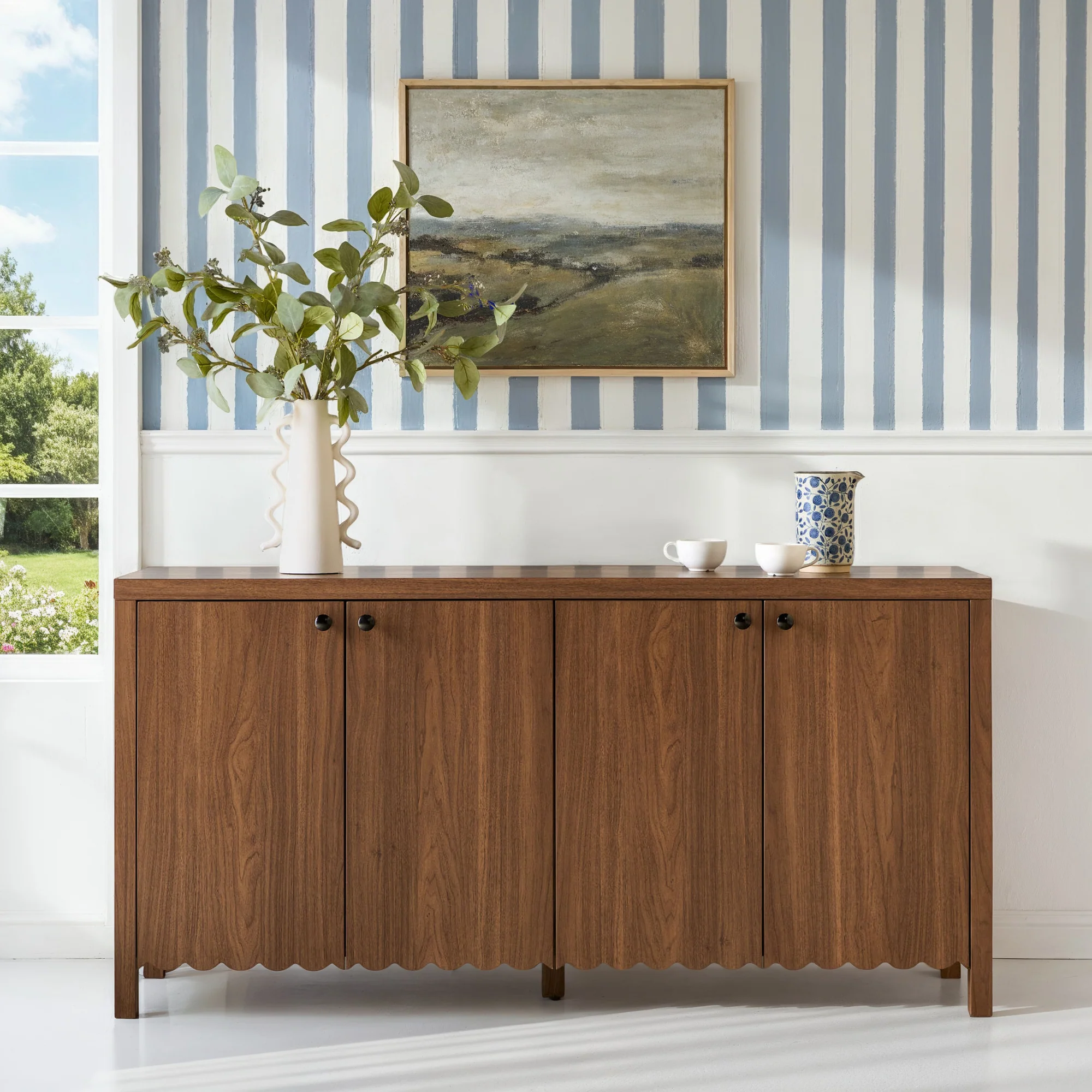 Paisley 60" Modern Scalloped Easy Assembly Sideboard /TV Stand - Image 4