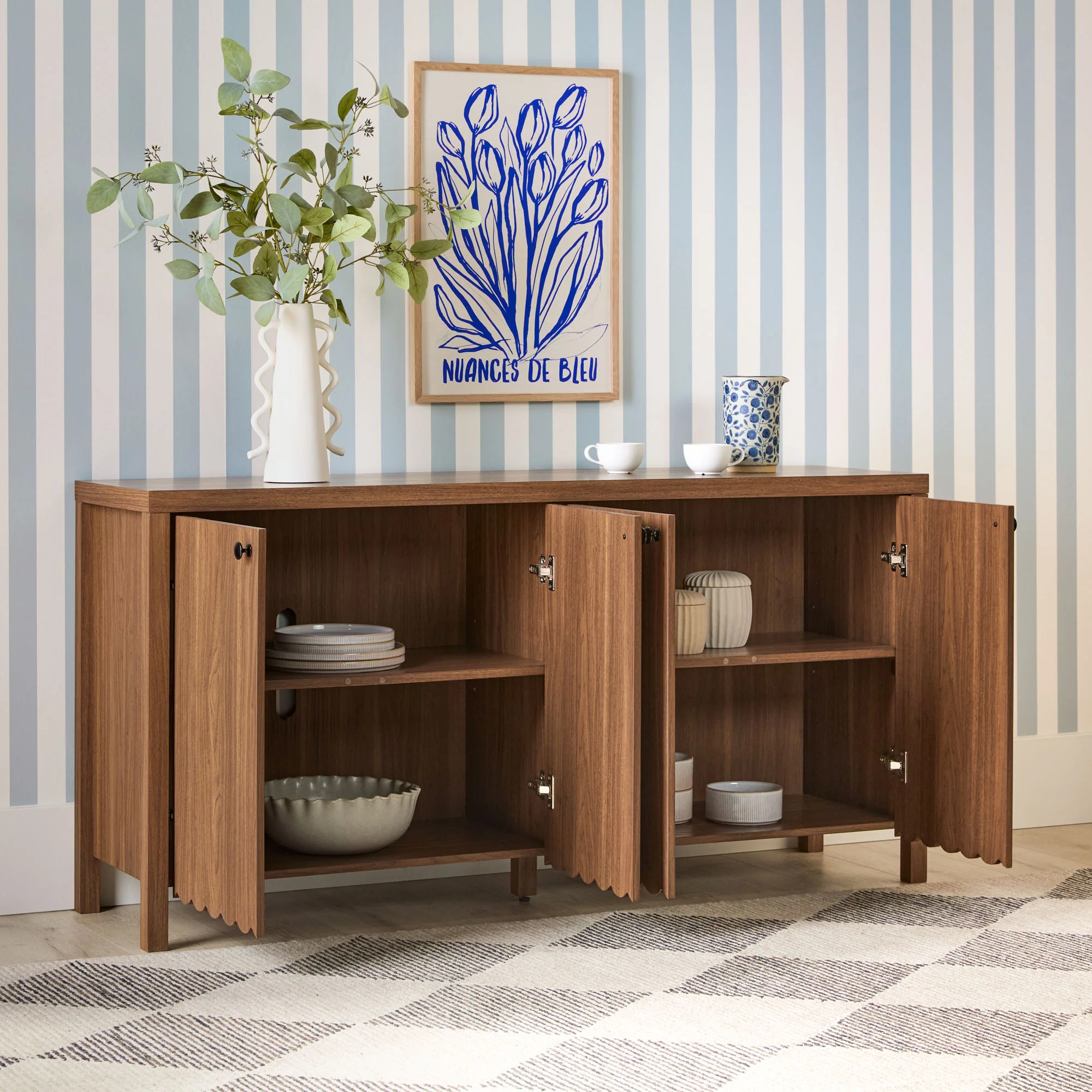 Paisley 60" Modern Scalloped Easy Assembly Sideboard /TV Stand - Image 5