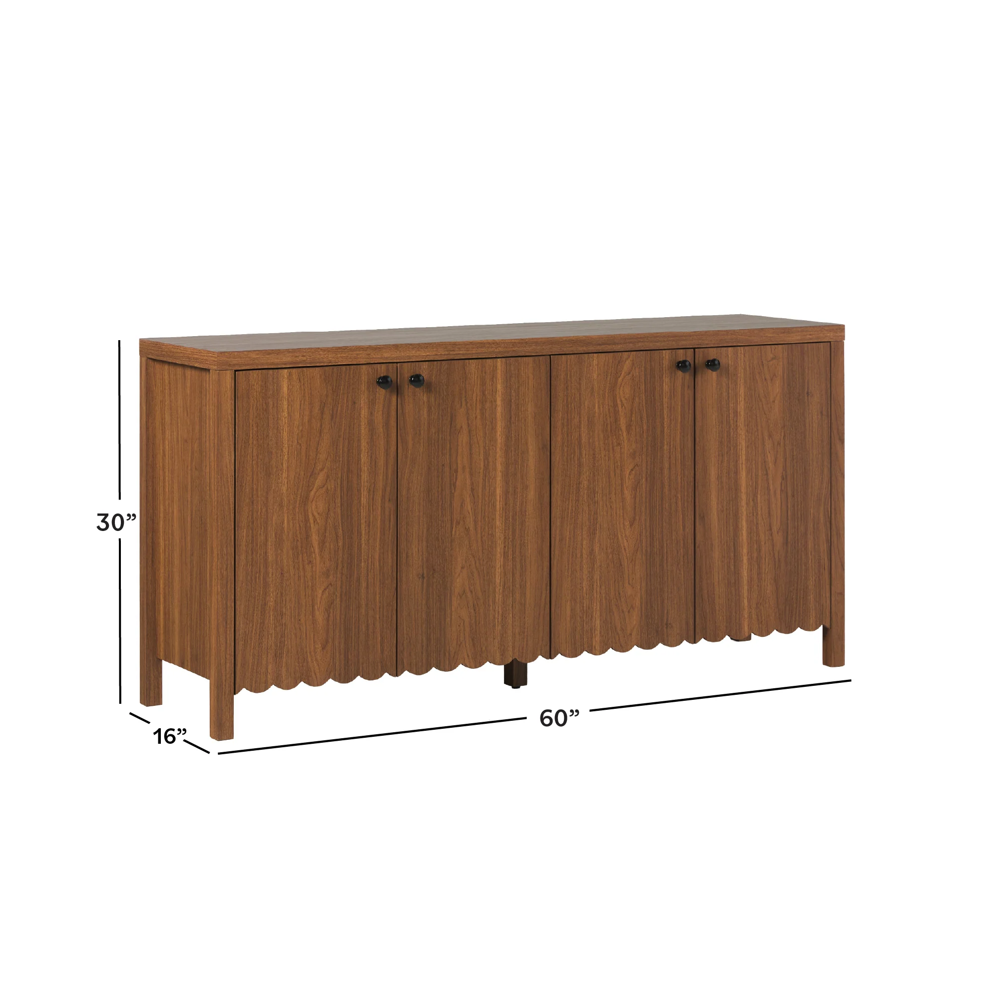 Paisley 60" Modern Scalloped Easy Assembly Sideboard /TV Stand - Image 6