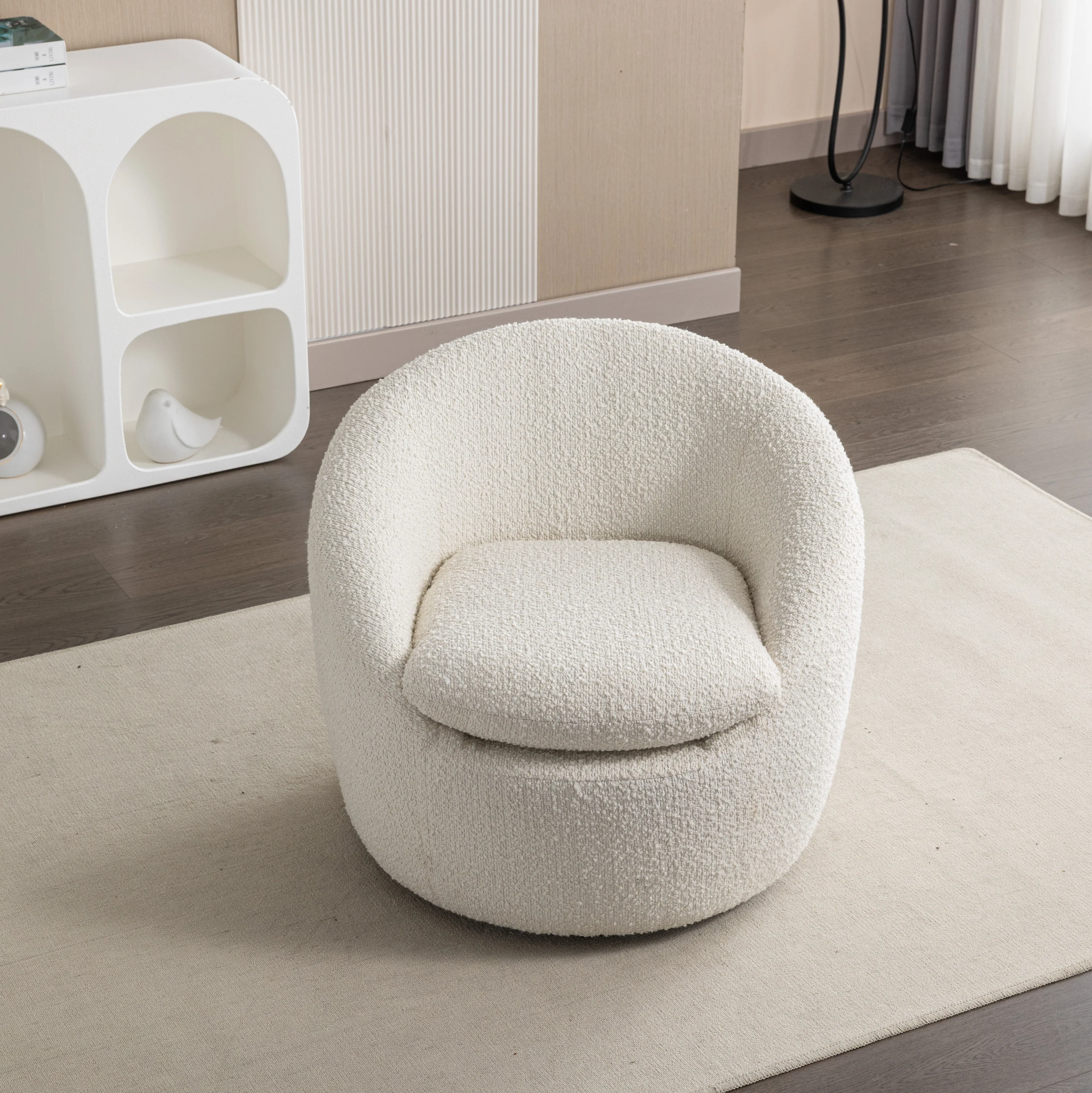 Walker Edison | Boucle Swivel Chair - Image 3