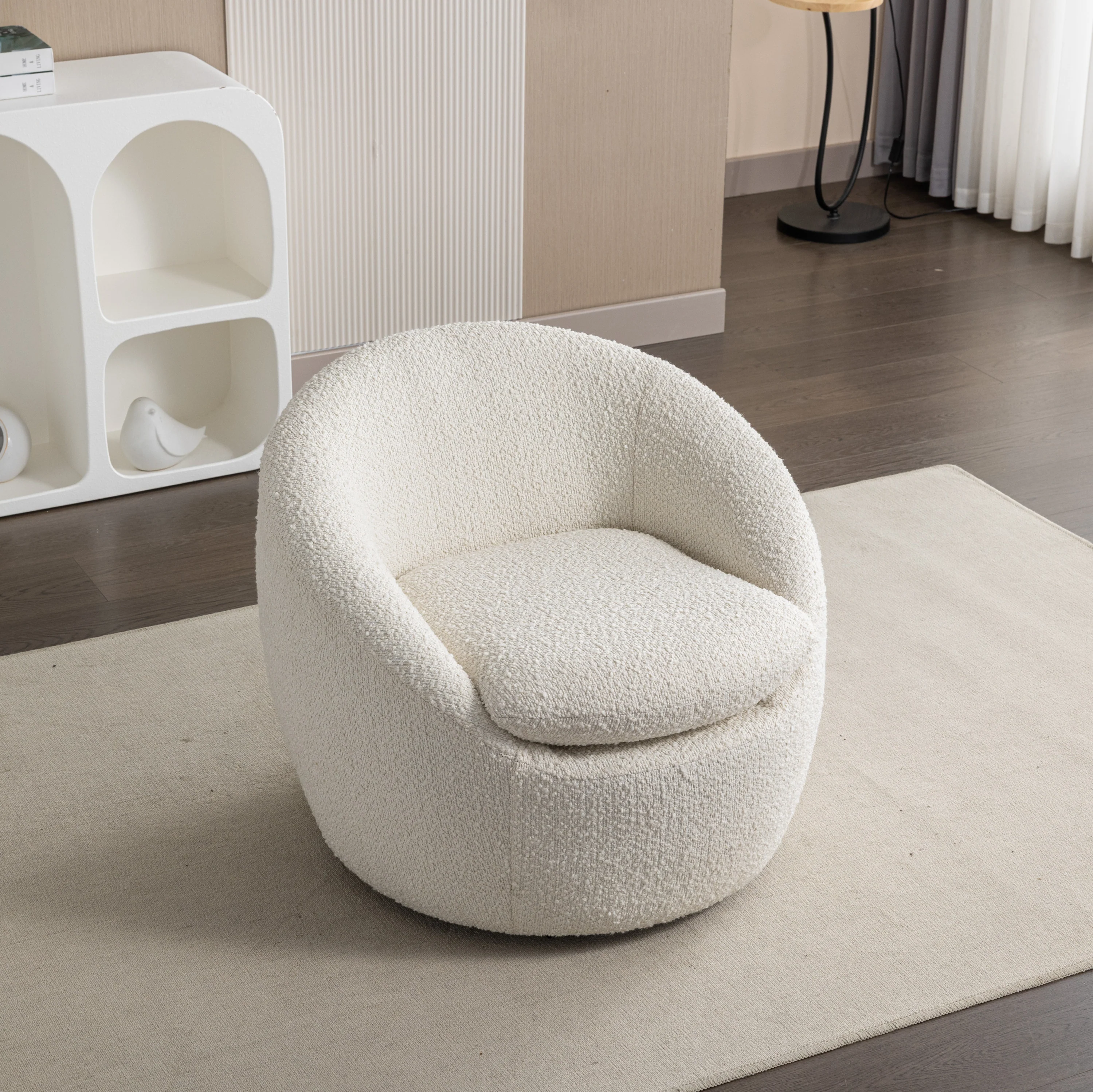 Walker Edison | Boucle Swivel Chair - Image 4