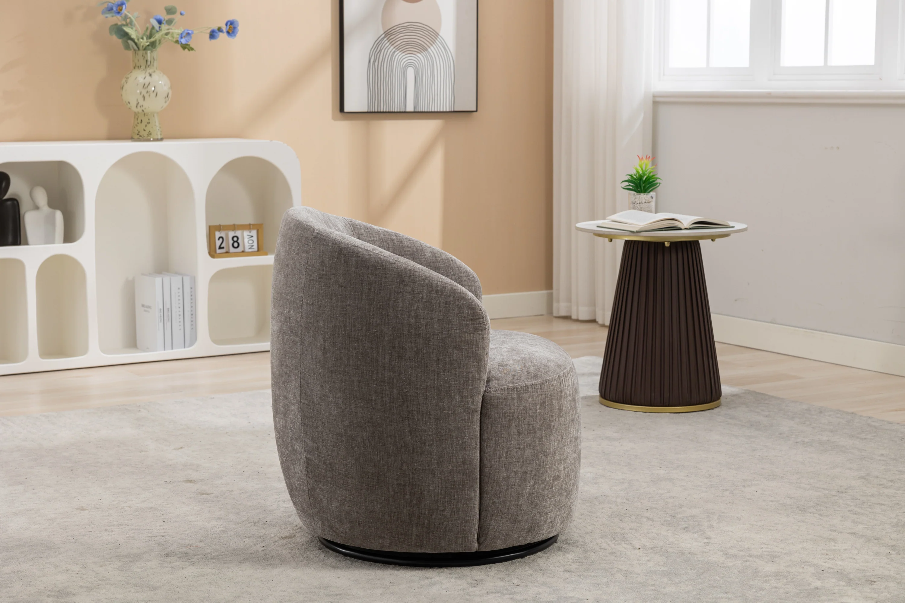 Walker Edison | Chenille Swivel Accent Barrel Chair - Image 19