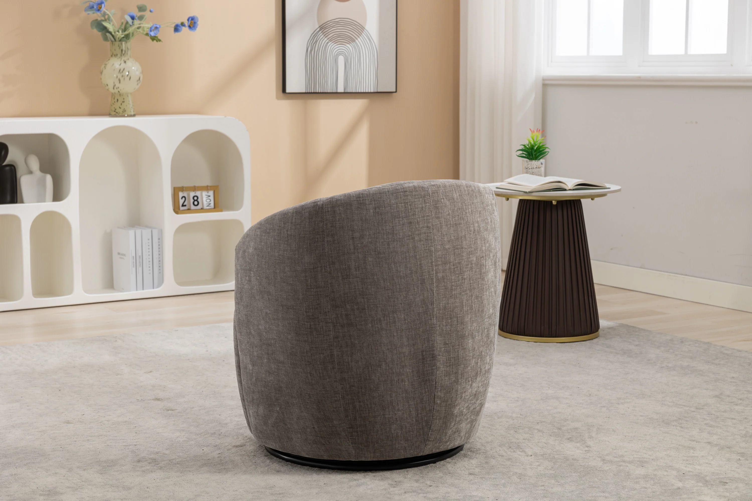 Walker Edison | Chenille Swivel Accent Barrel Chair - Image 22