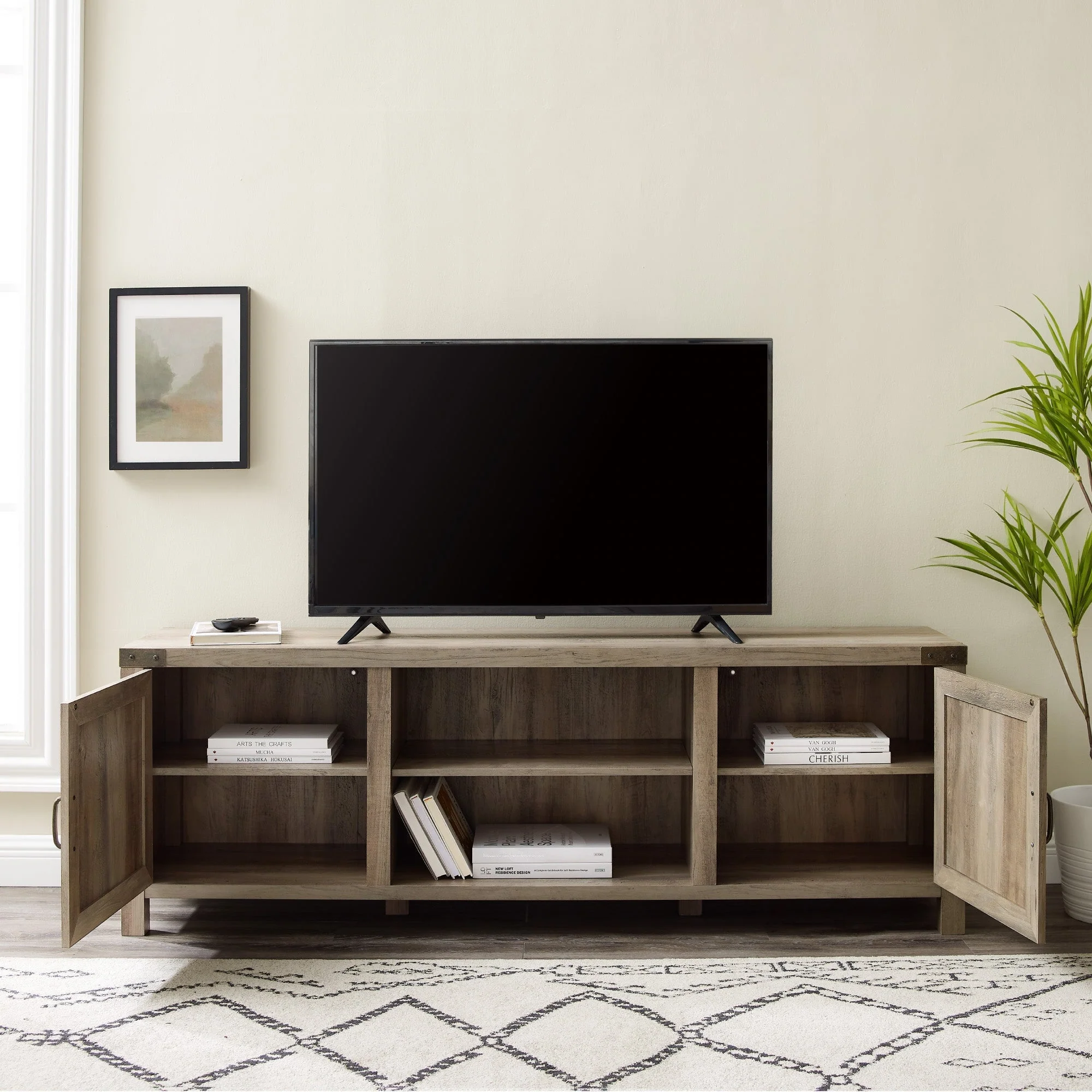Barn Door 70" Modern Farmhouse TV Stand - Image 14
