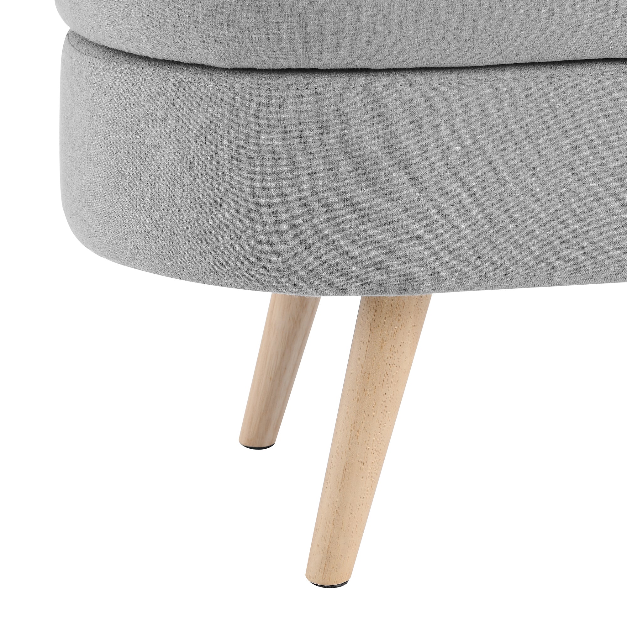Walker Edison | Linen Oval Ottoman Storage Bench - Image 10