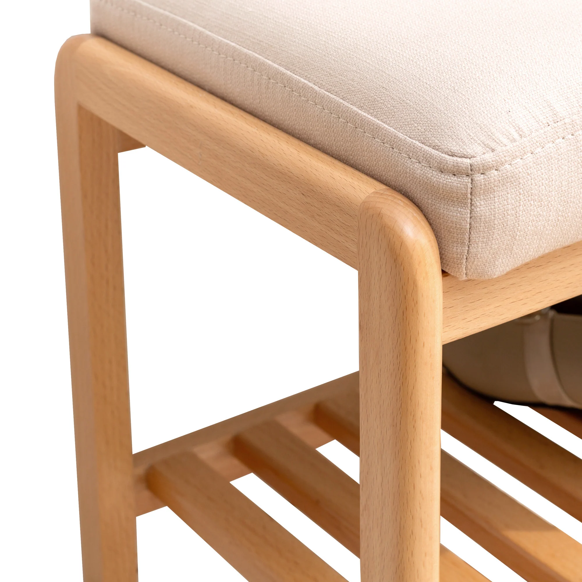 Walker Edison | Natural Solid Wood Entryway Shoe Bench - Image 7
