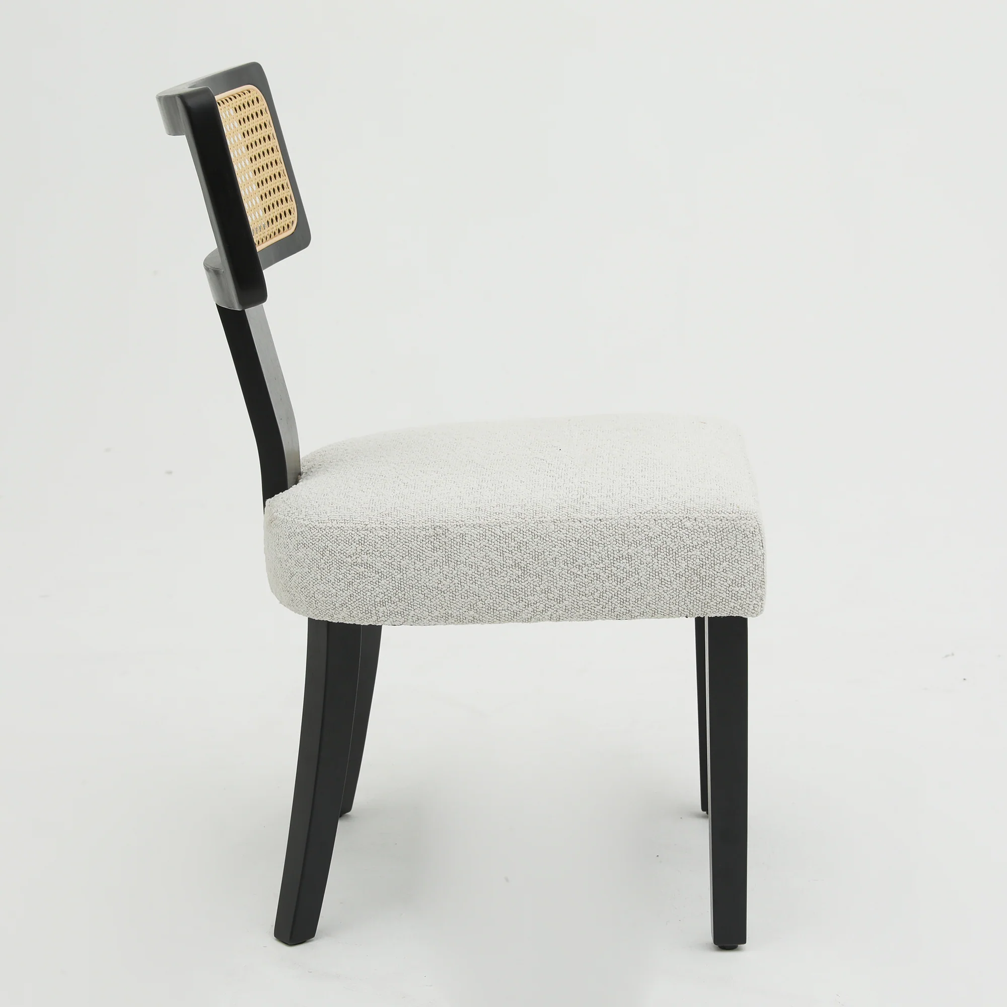 Wood and Rattan Mid Century Modern Dining Chairs Set of 2 - Image 11