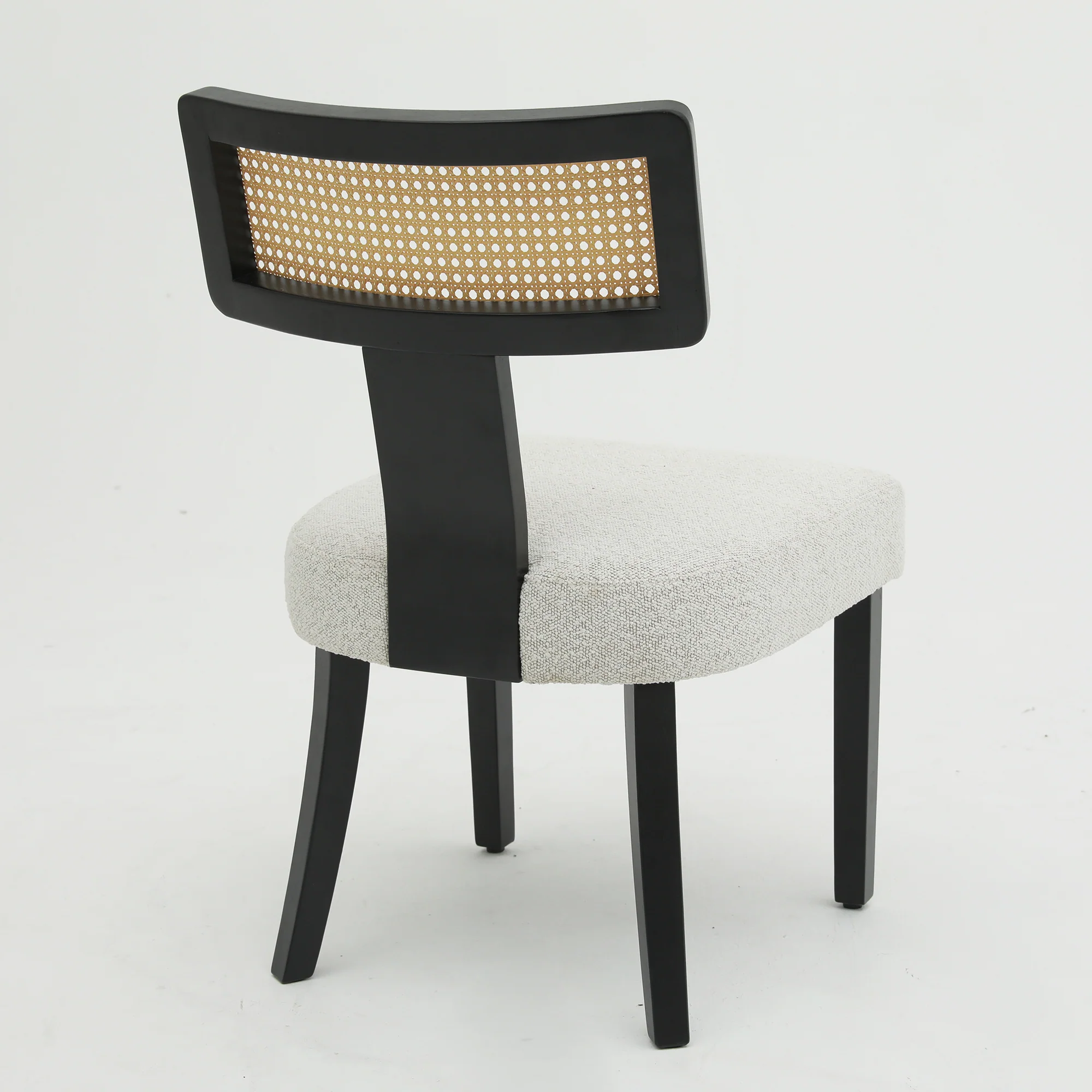 Wood and Rattan Mid Century Modern Dining Chairs Set of 2 - Image 12