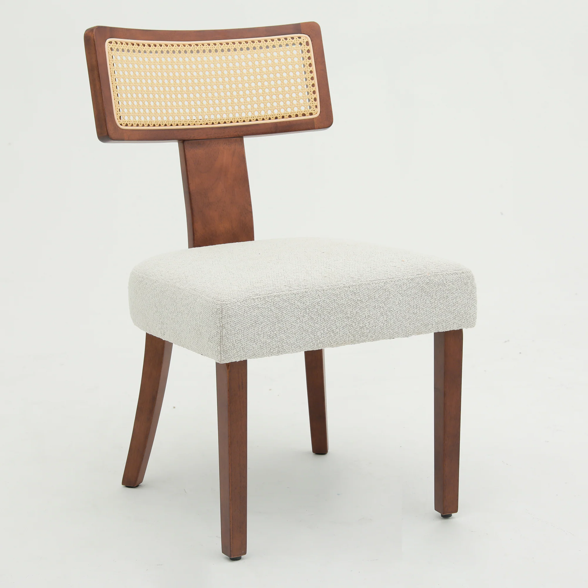 Wood and Rattan Mid Century Modern Dining Chairs Set of 2 - Image 16