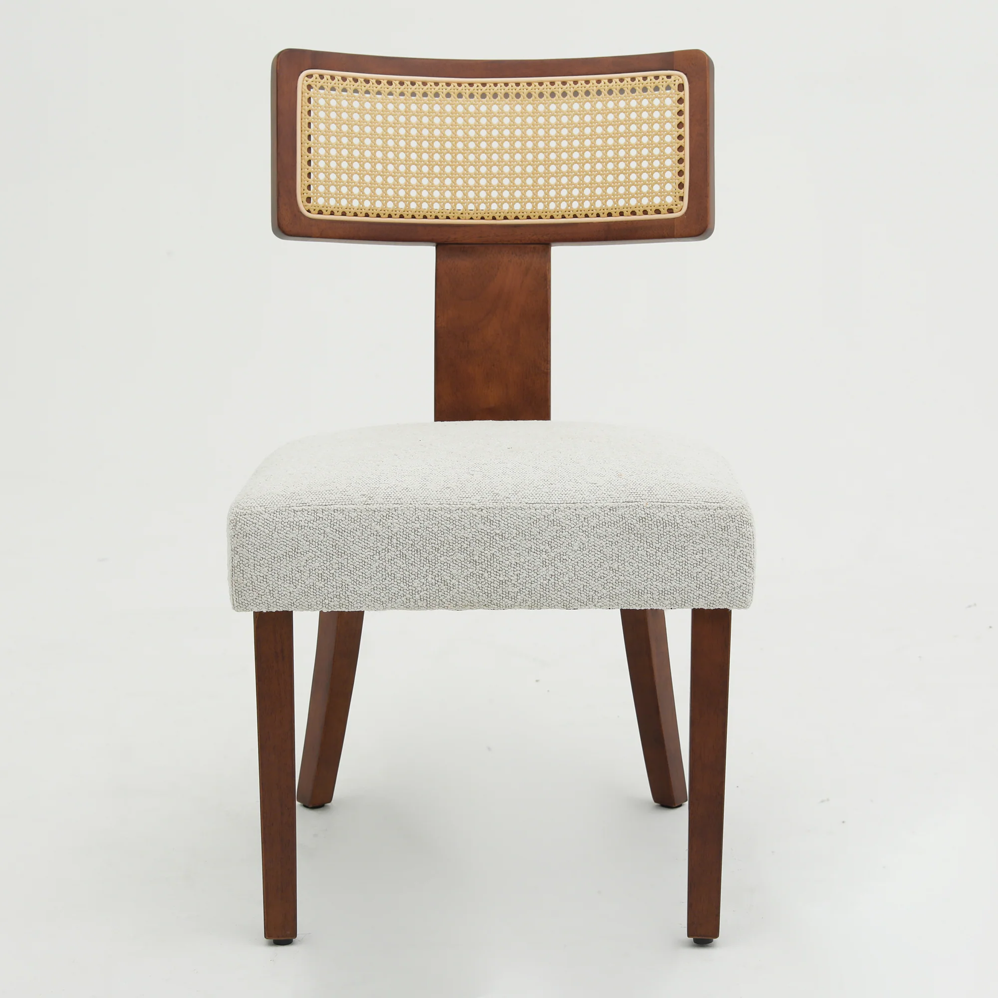 Wood and Rattan Mid Century Modern Dining Chairs Set of 2 - Image 17
