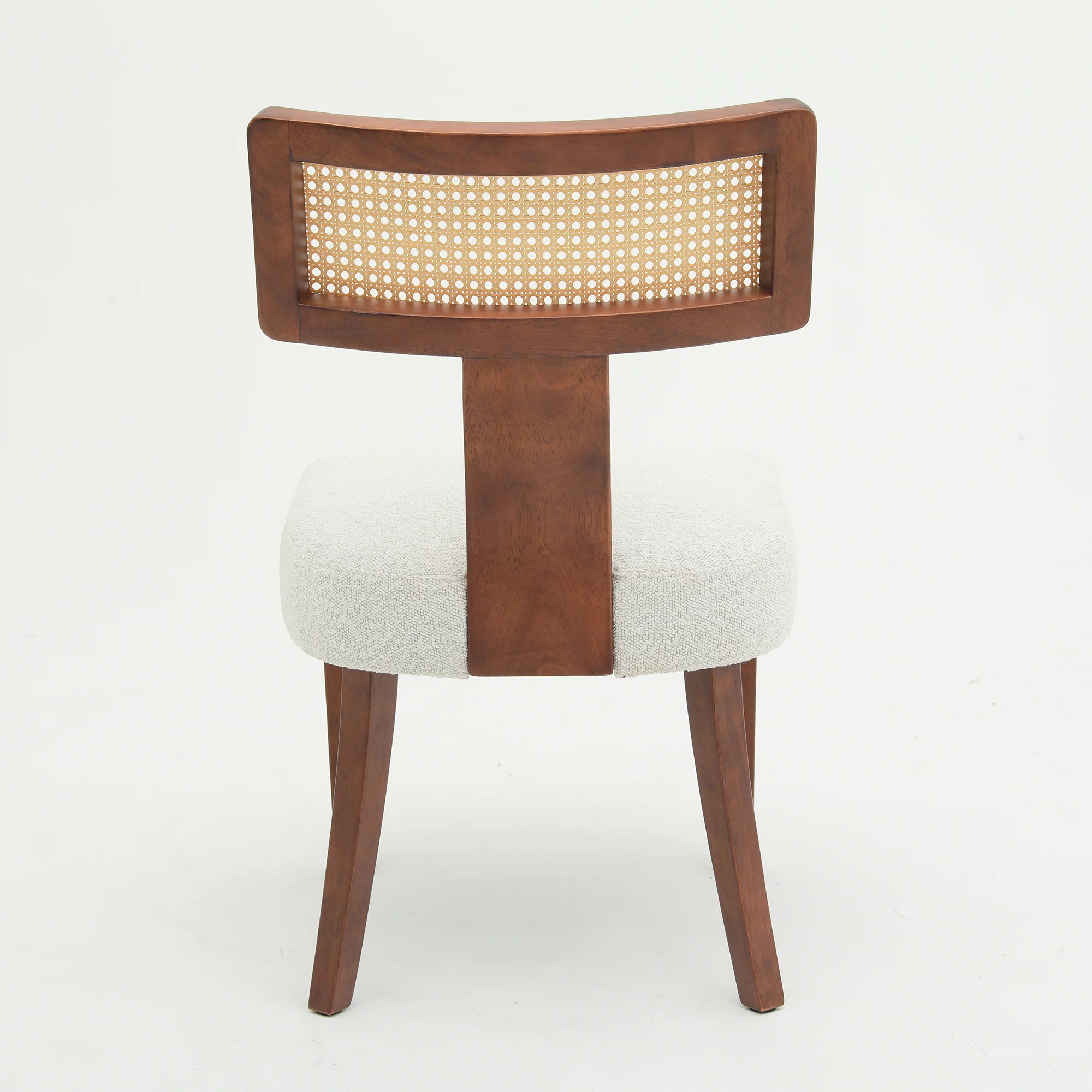 Wood and Rattan Mid Century Modern Dining Chairs Set of 2 - Image 18