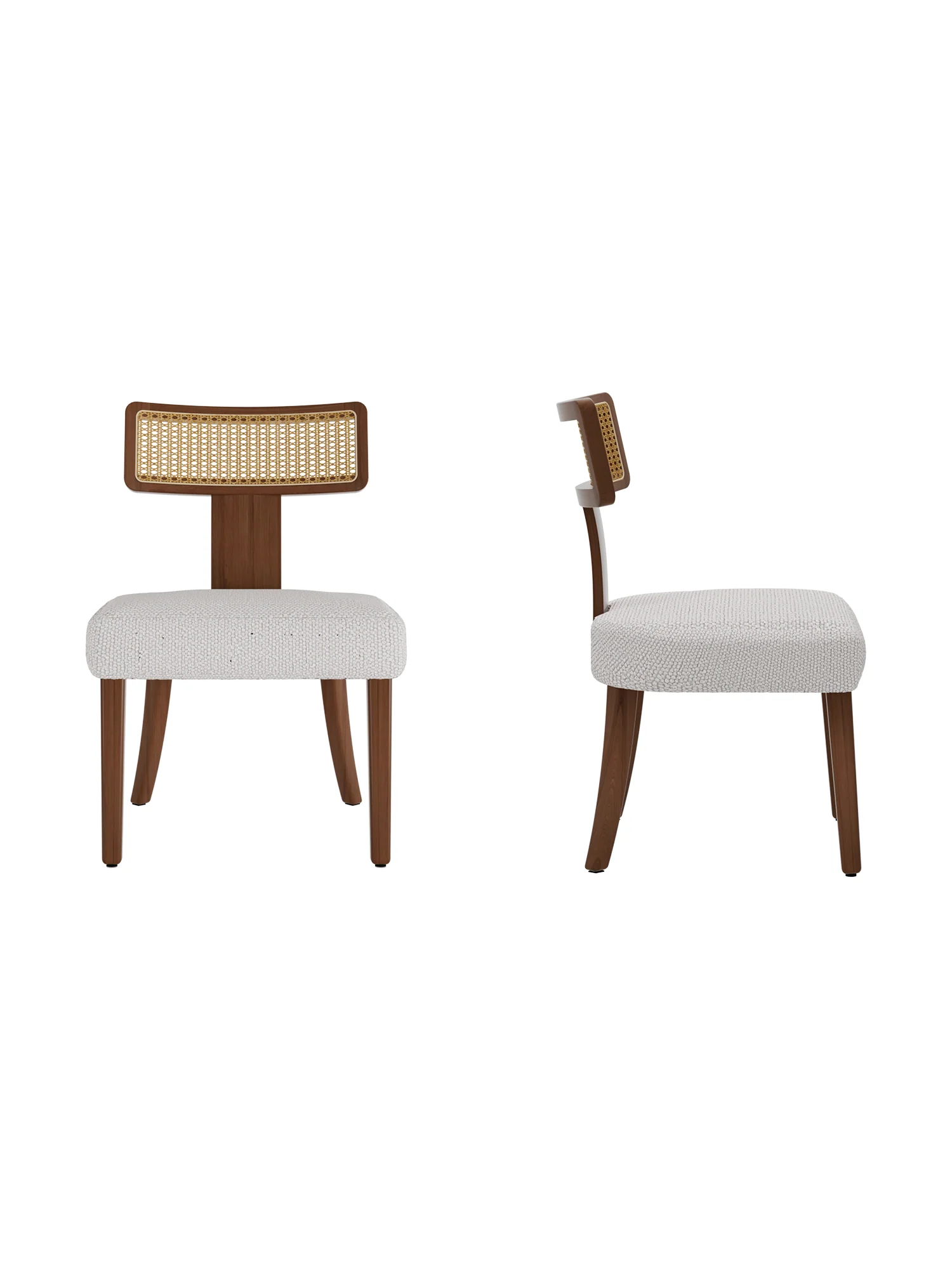 Wood and Rattan Mid Century Modern Dining Chairs Set of 2 - Image 25