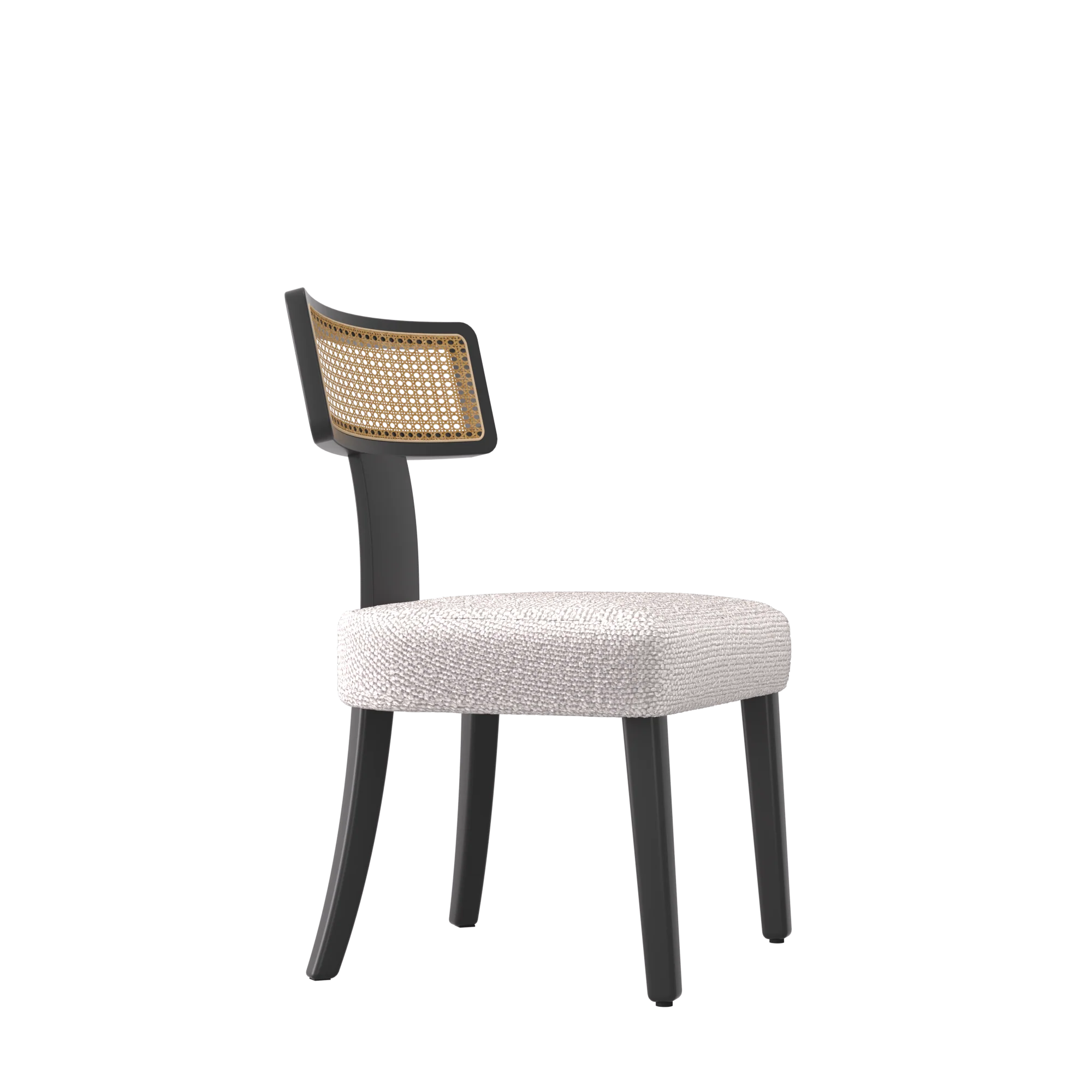 Wood and Rattan Mid Century Modern Dining Chairs Set of 2 - Image 5