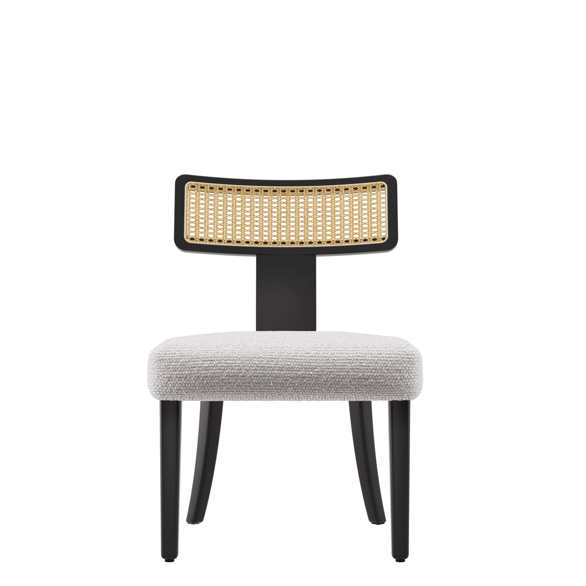 Wood and Rattan Mid Century Modern Dining Chairs Set of 2 - Image 6