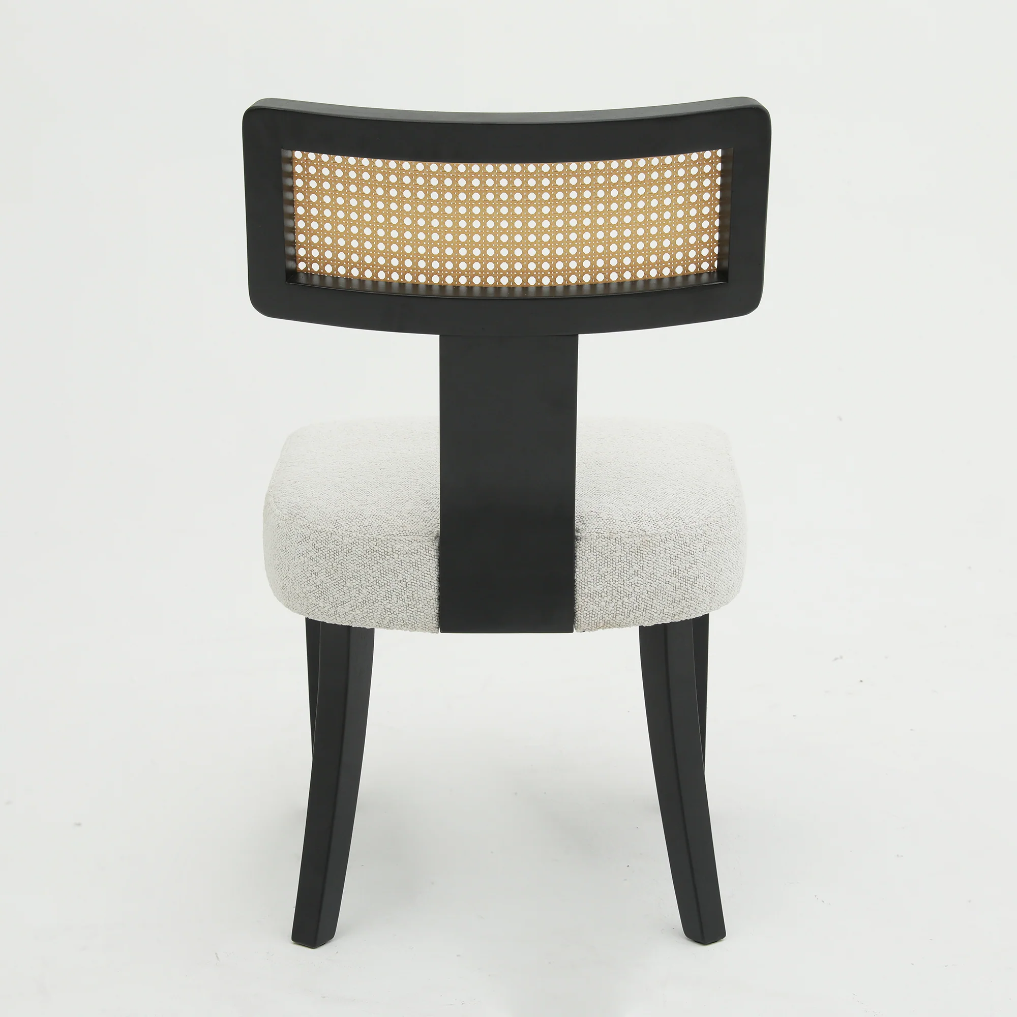 Wood and Rattan Mid Century Modern Dining Chairs Set of 2 - Image 9