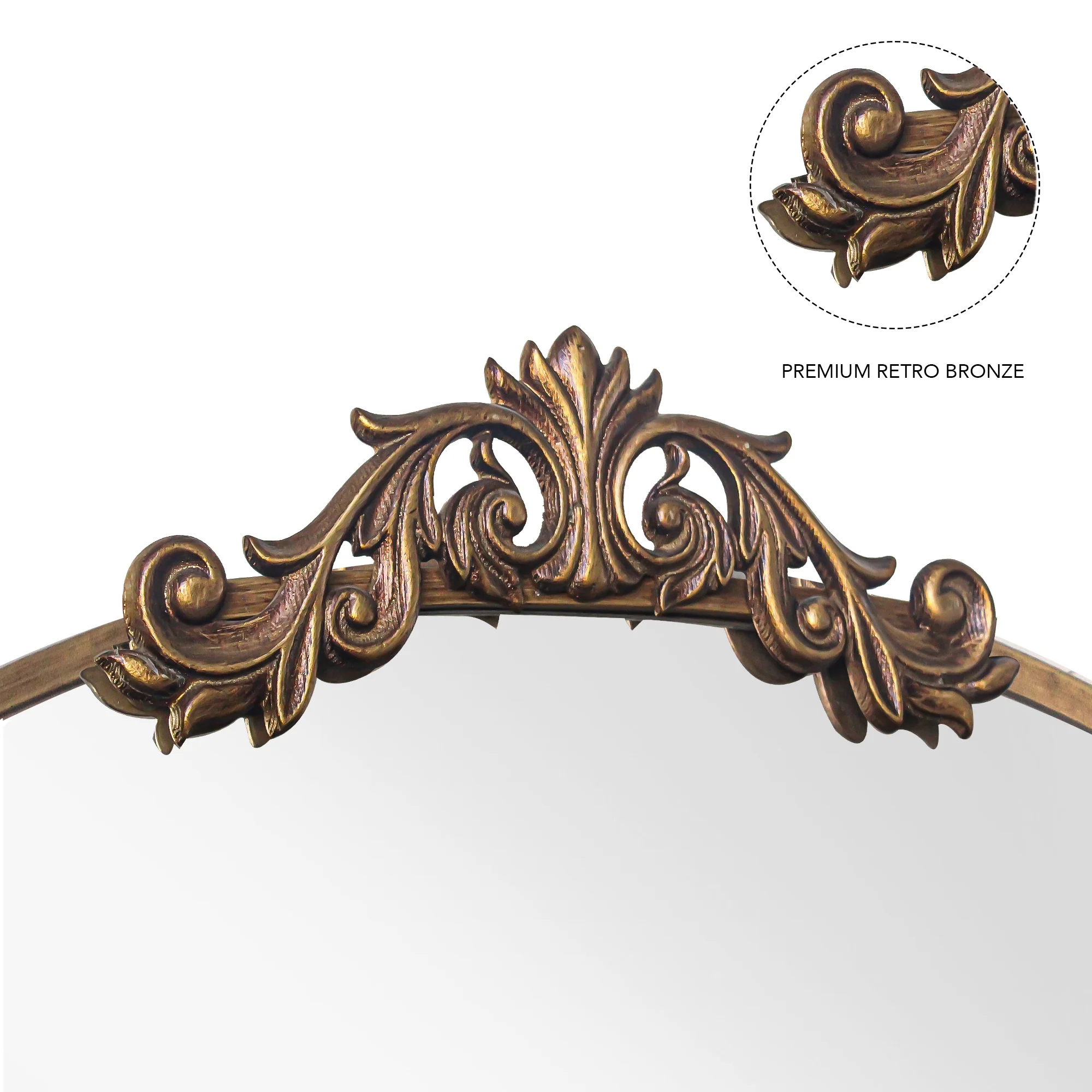 Walker Edison | Vintage Ornate Arched Full Length Mirror - Image 9